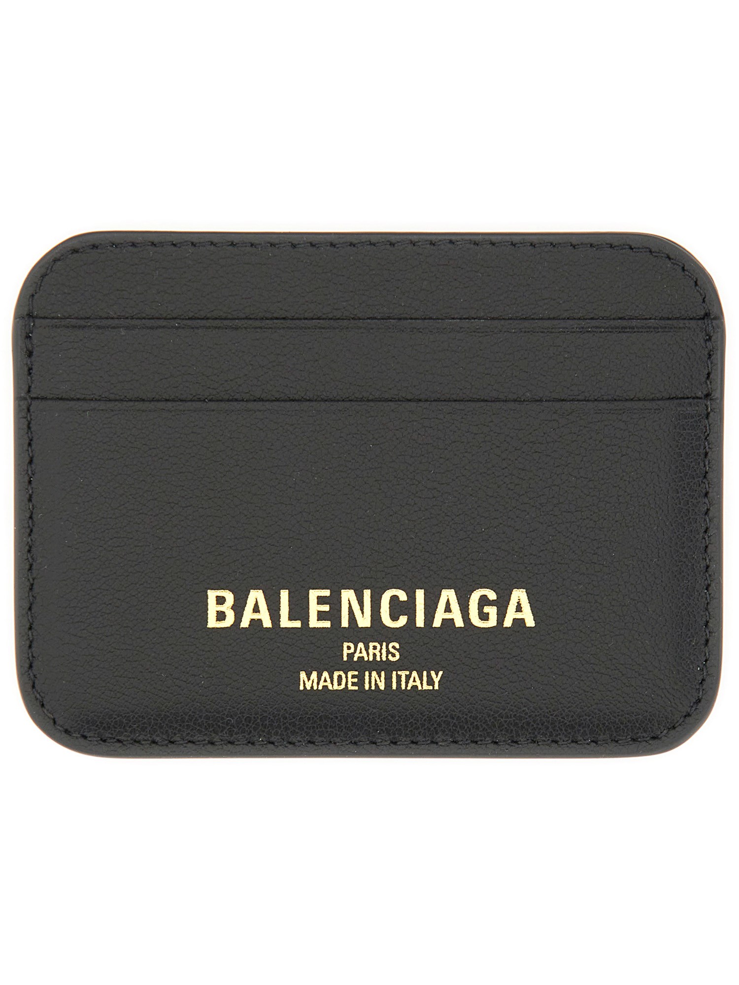 Balenciaga Cash 2.0 Leather Card Holder In Black