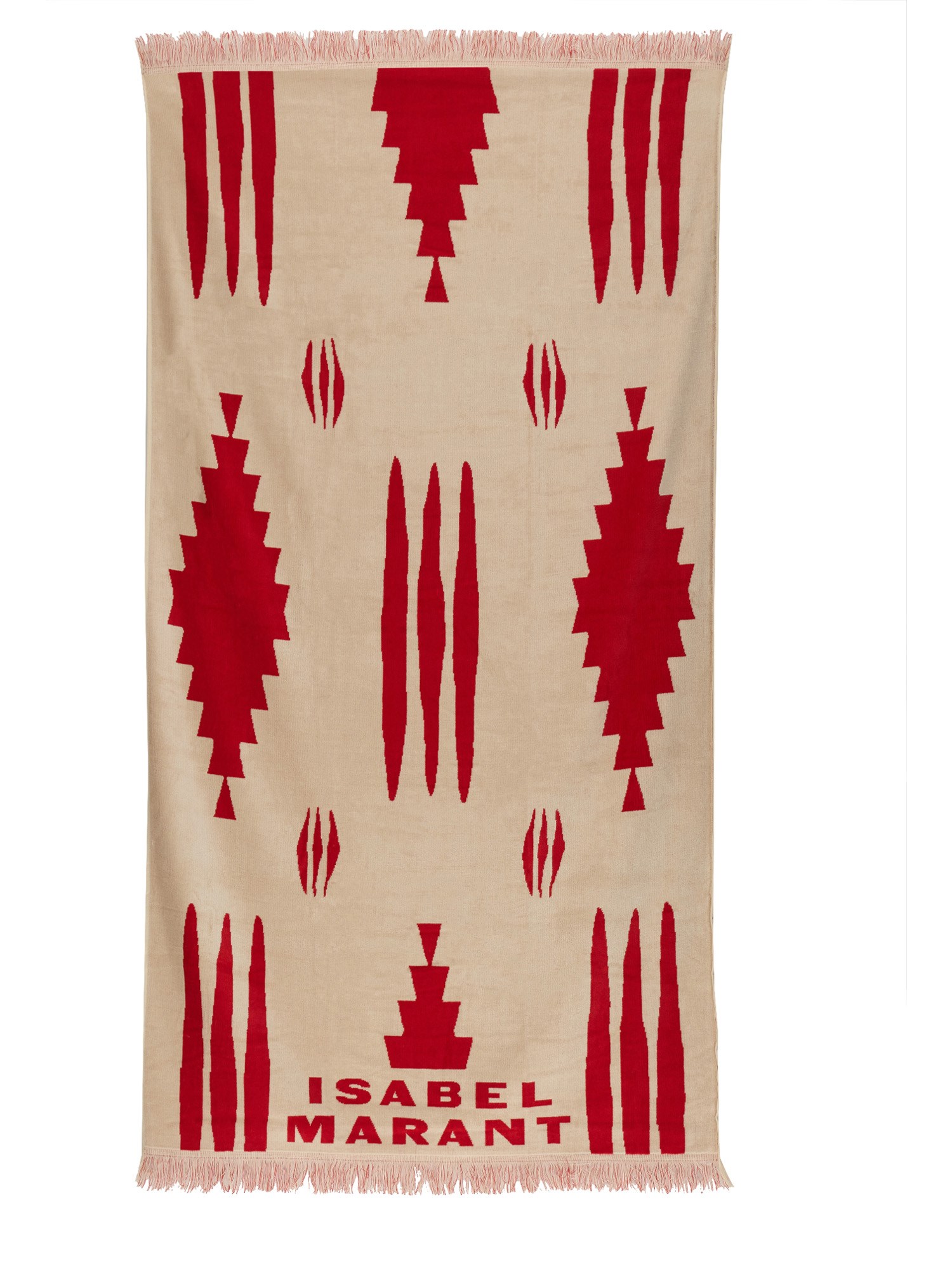 Isabel Marant Geometric Patterned Beach Towel In Powder