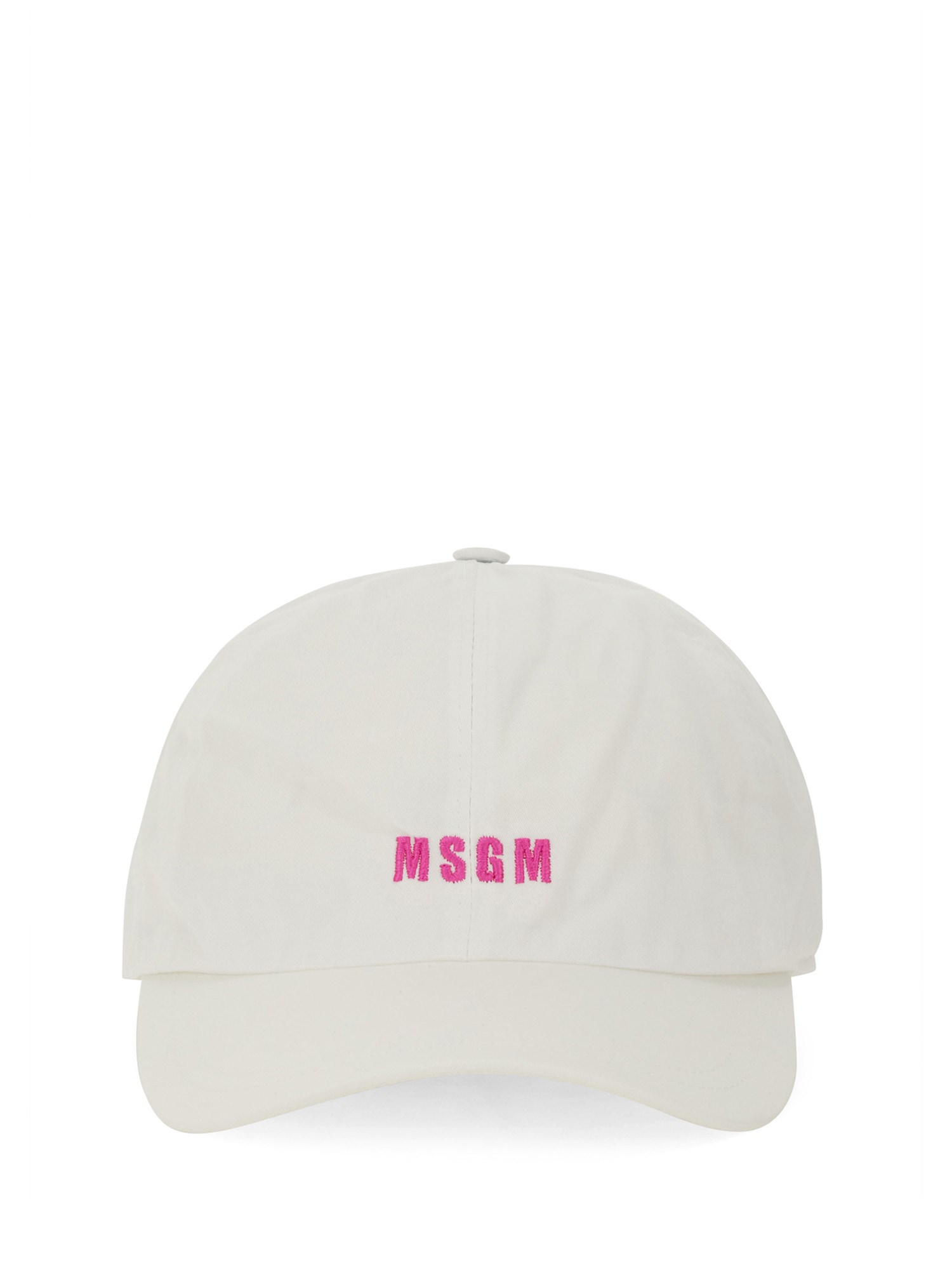 Msgm Logo Embroidered Baseball Cap In White