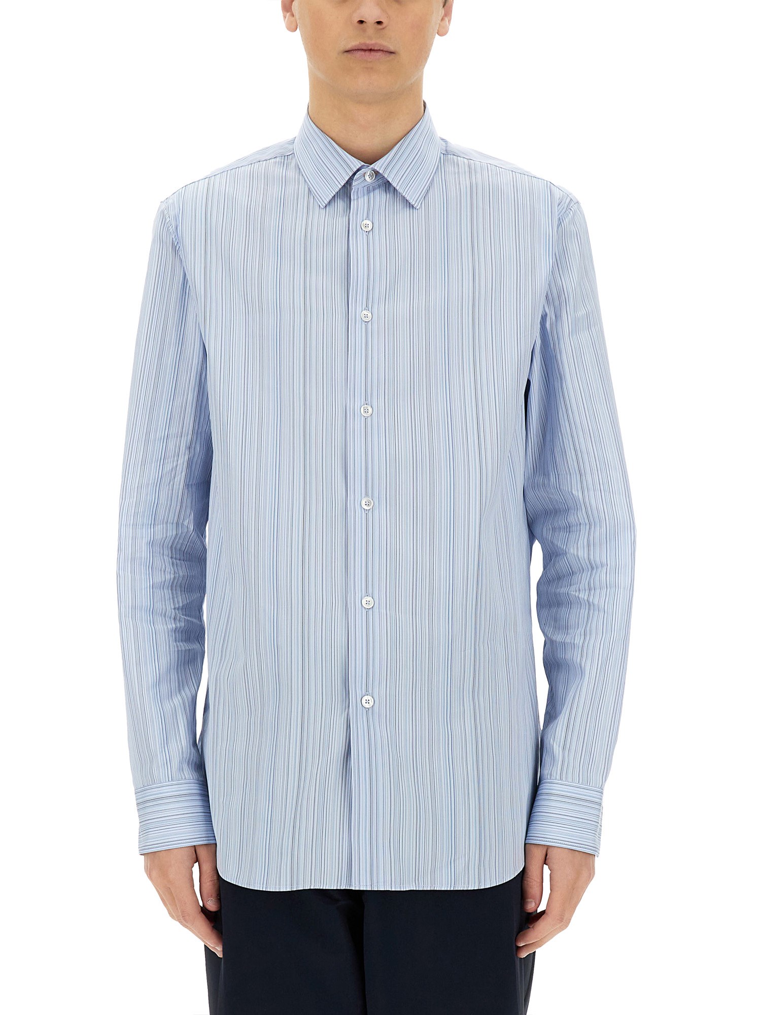 Shop Paul Smith Striped Shirt In Azure