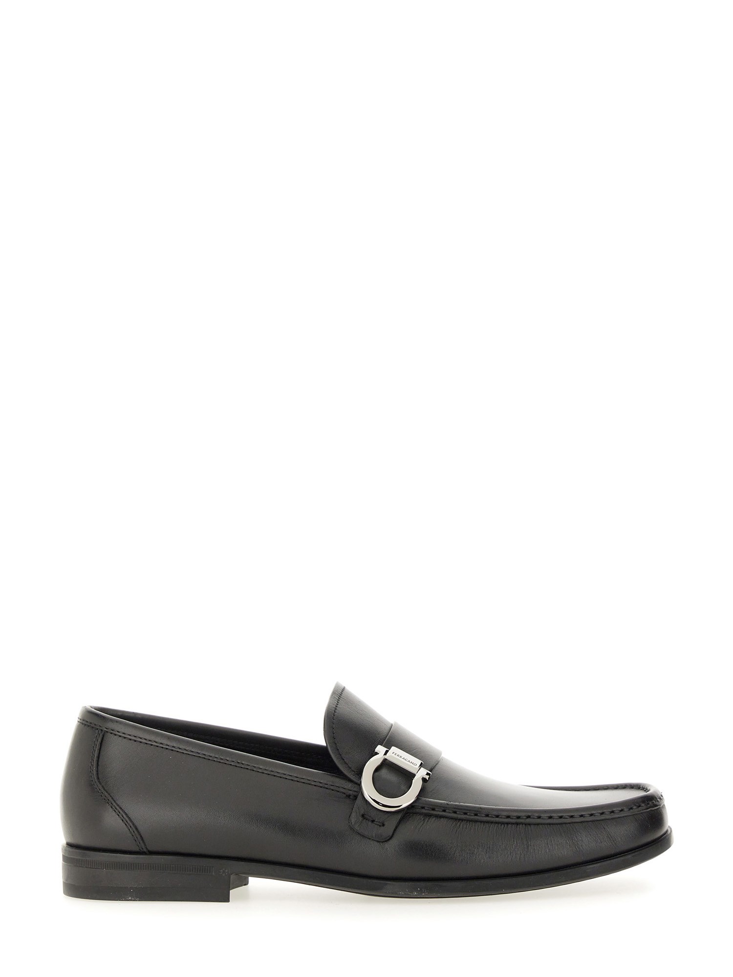 Ferragamo Moccasin With Gancini Ornament In Dark Brown