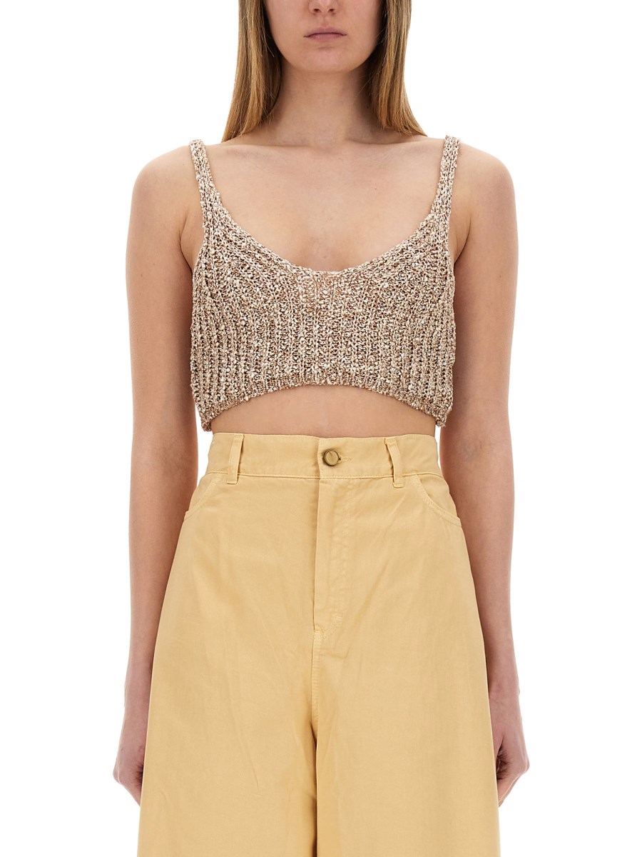 TOP IN TRICOT CON PAILLETTES