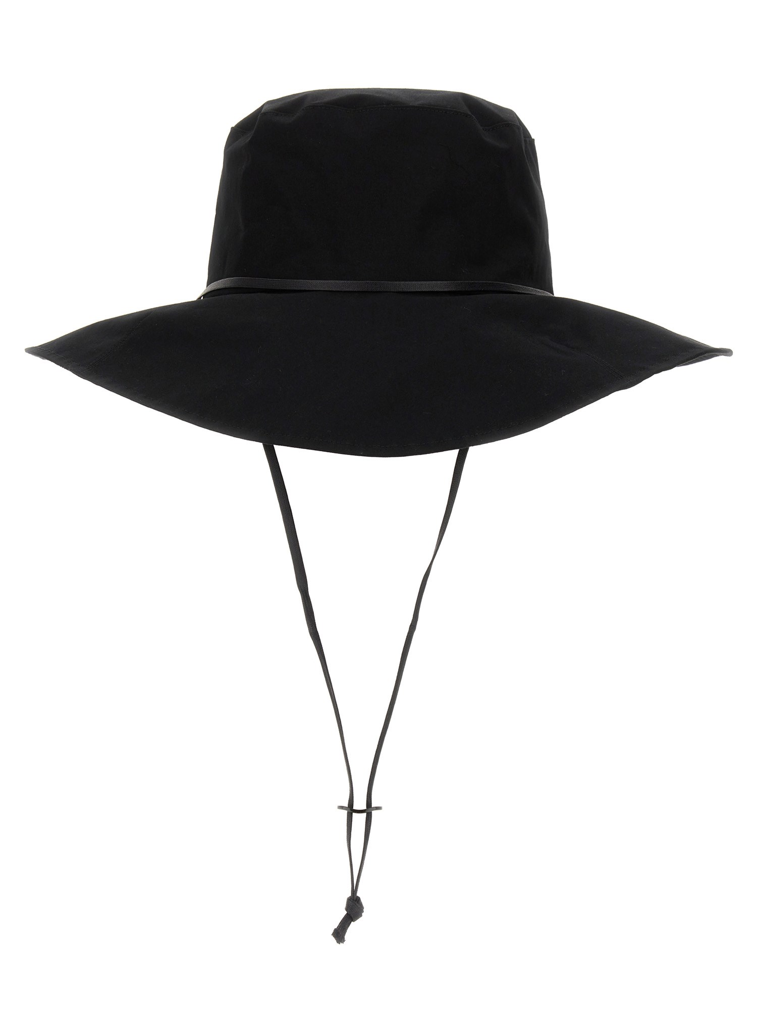 Kijima Takayuki Wide-brimmed Black Hat With Adjustable Chin Straps In Black