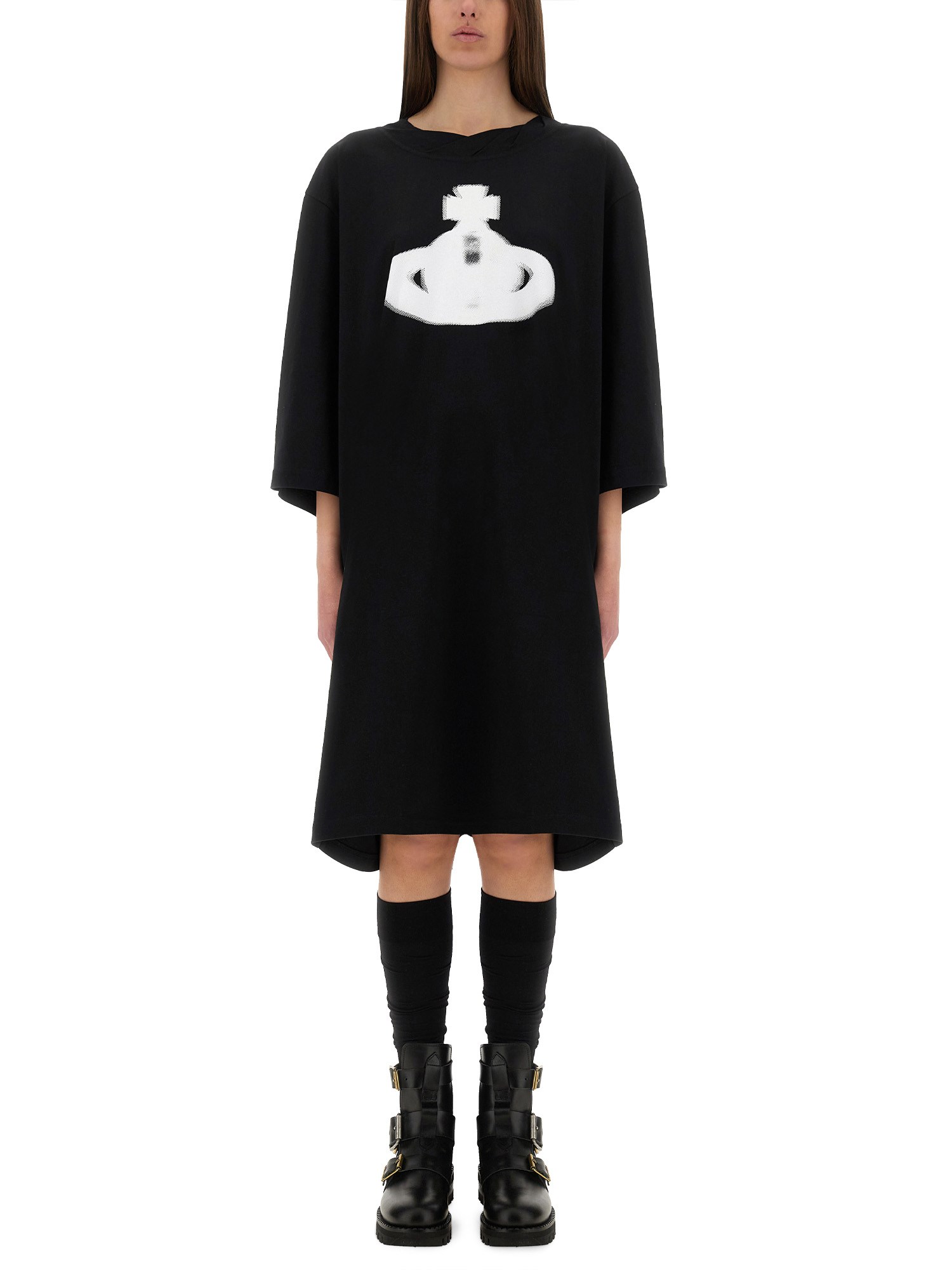 Vivienne Westwood Halftone Orb Isla T-shirt Dress In Black