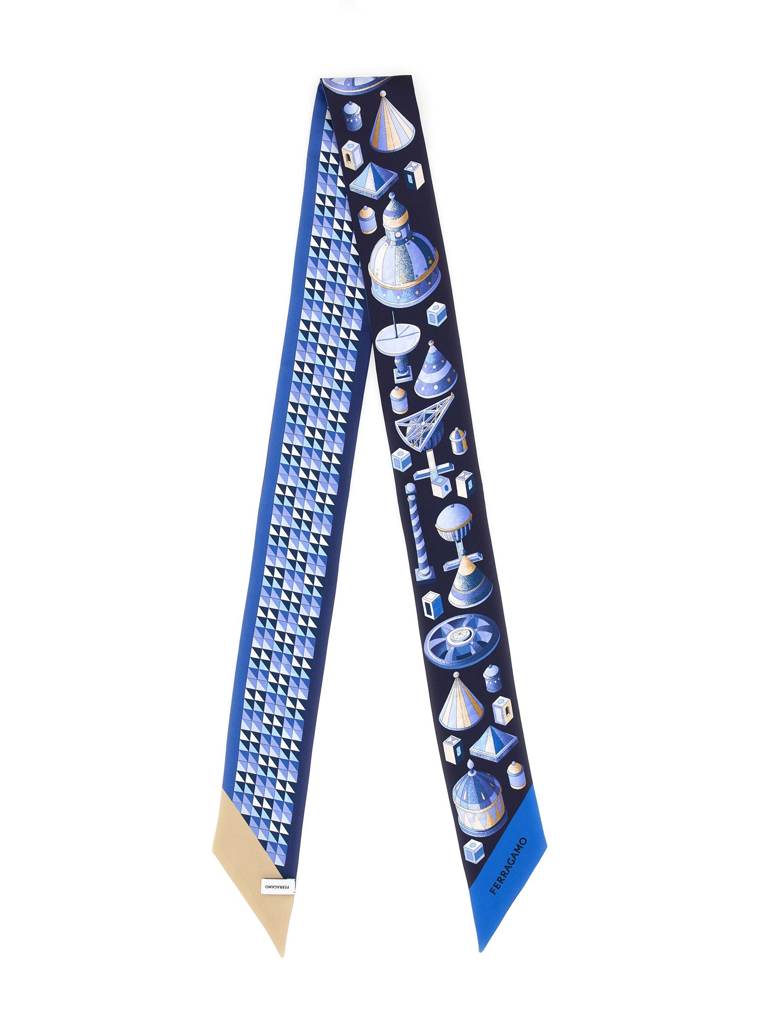 Ferragamo Patterned Silk Bandeau In Multicolour