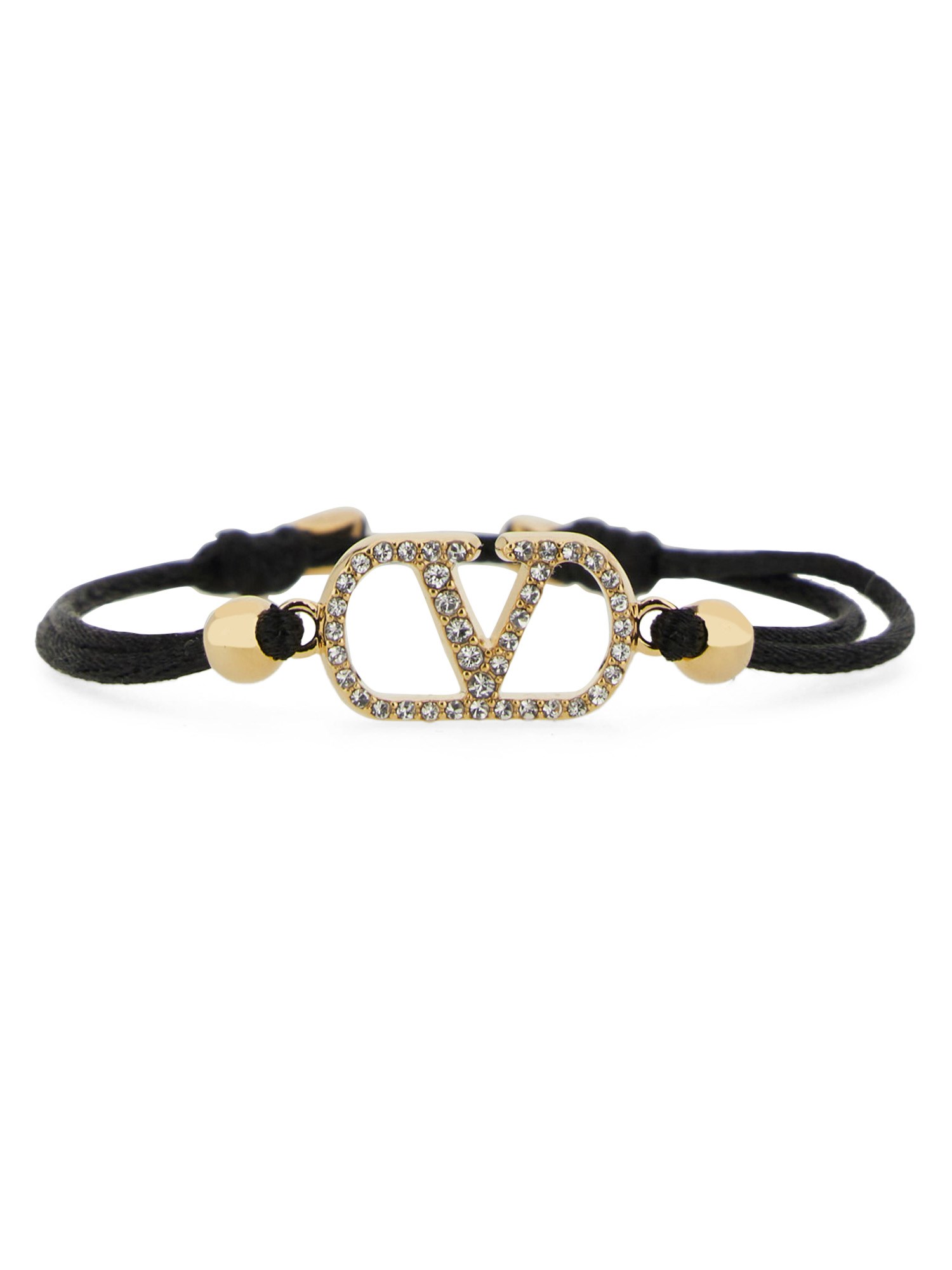 VALENTINO GARAVANI COTTON AND SWAROVSKI CRYSTAL "VLOGO SIGNATURE" BRACELET 