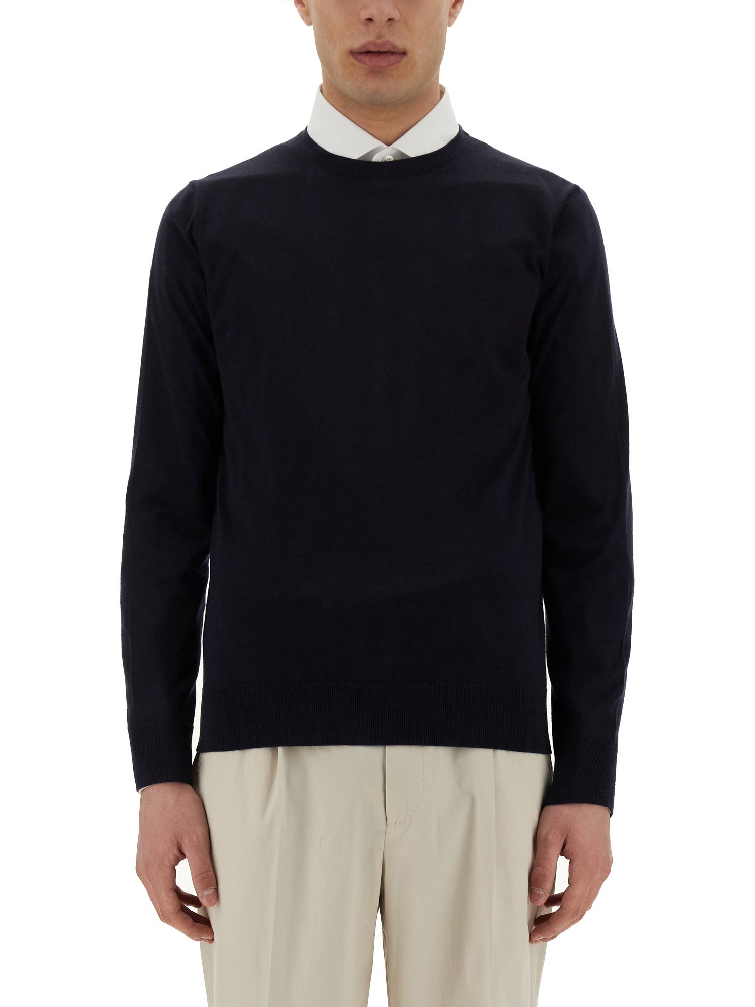 Zegna Men's Cashmere And Silk Sweater In Blue