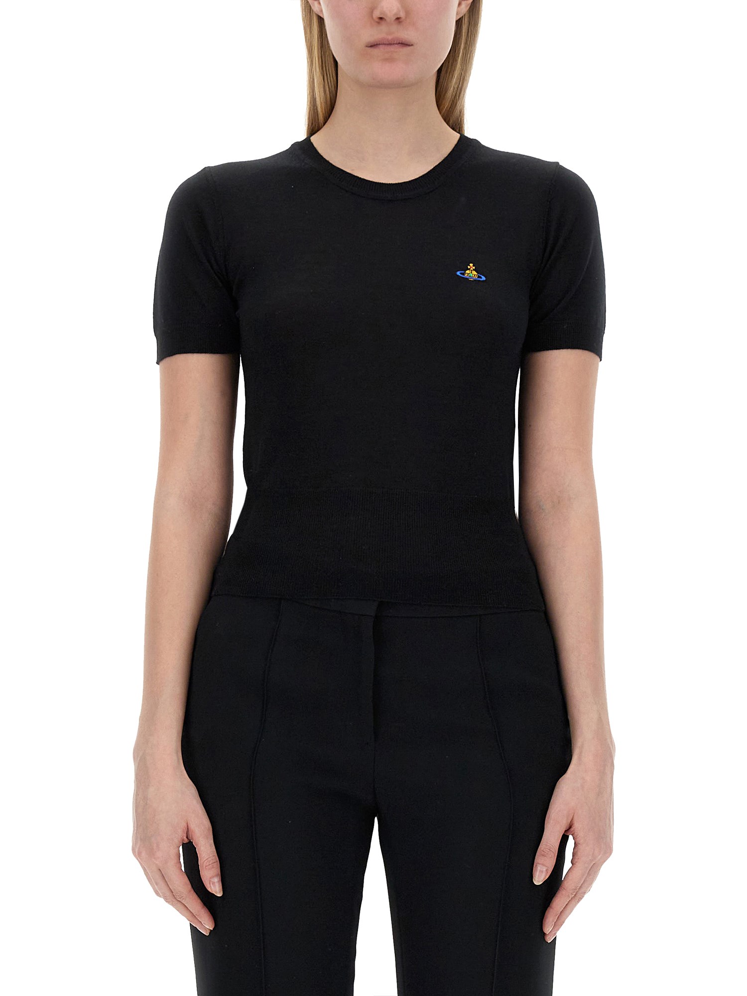 Vivienne Westwood Cotton And Cashmere Blend Top In Black