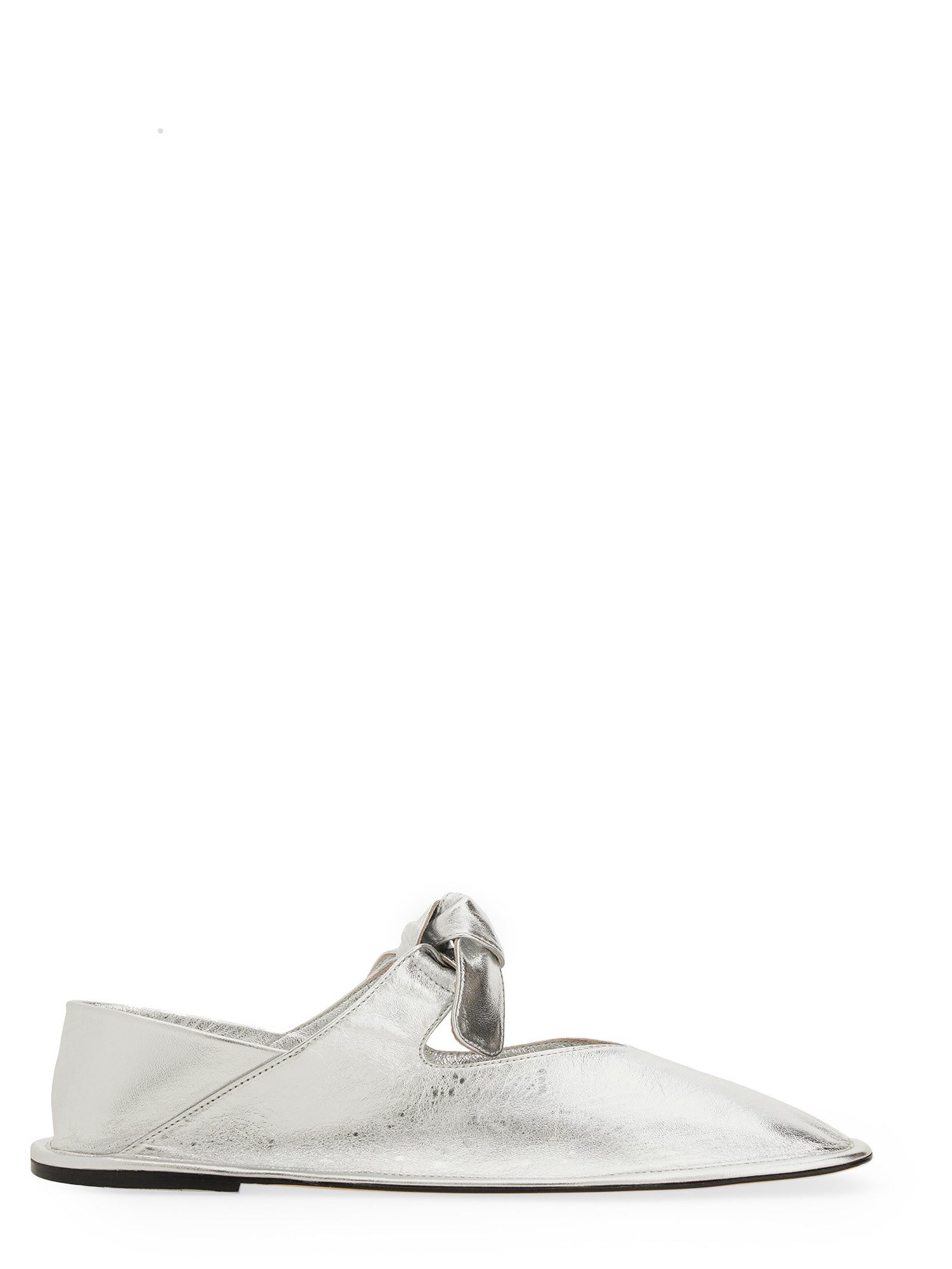 Hereu Llasada Metallic Ballerina Shoes In Silver