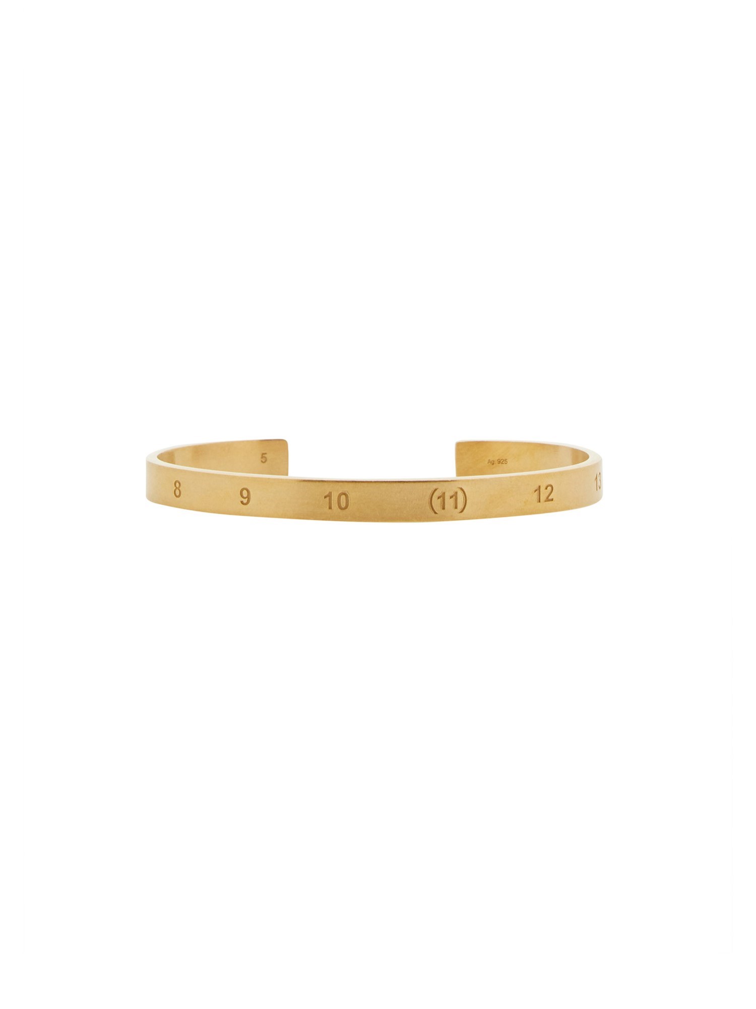 Maison Margiela Numerical Silver Slim Cuff In Gold