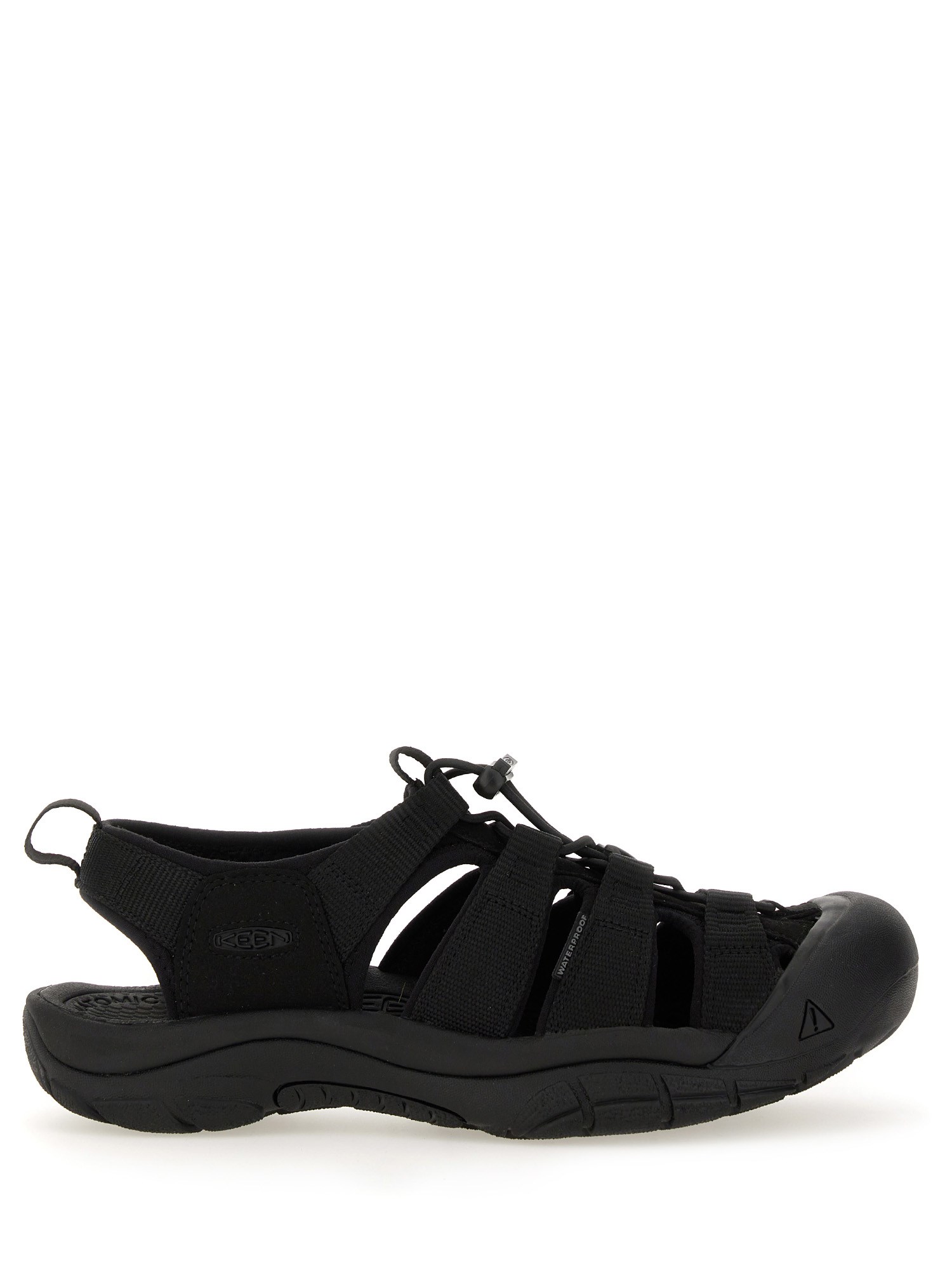 Keen Newport H2 Sandals In Black Suede And Fabric In Black