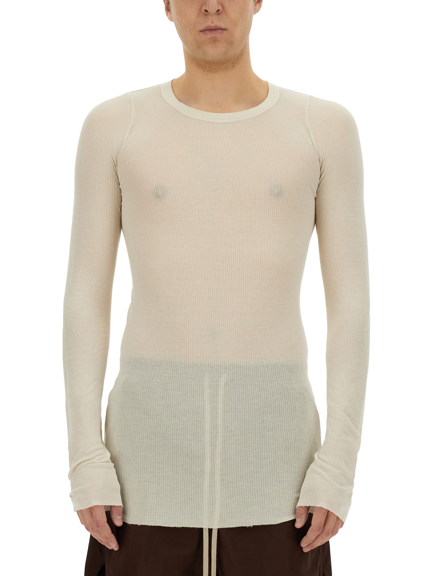 Rick Owens Slim Fit T-shirt In Ivory