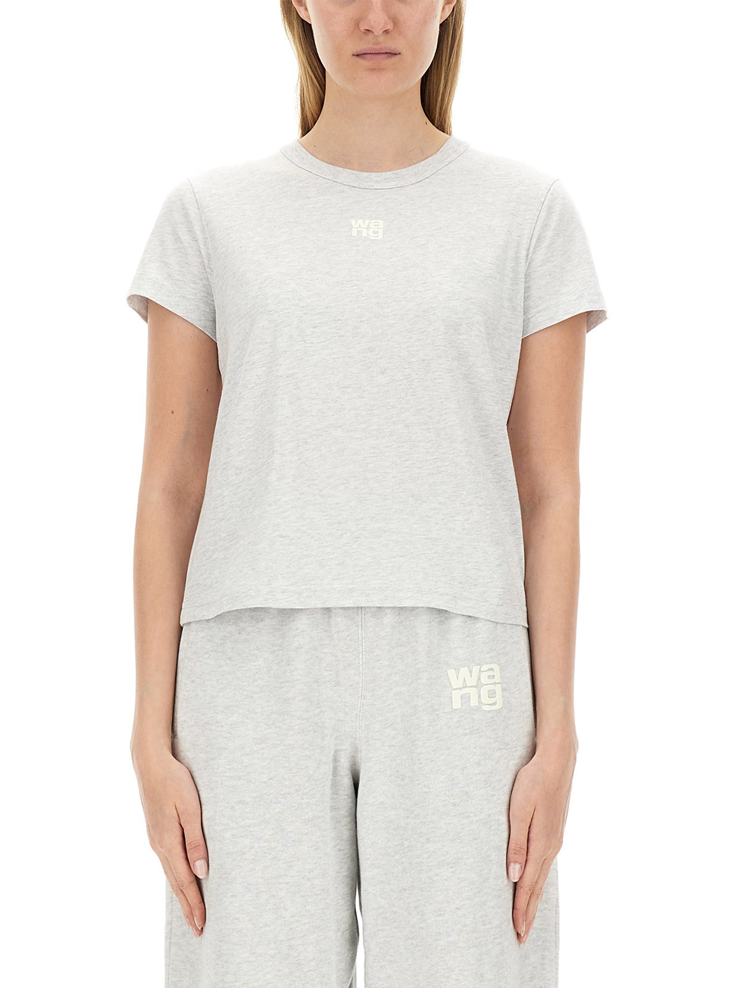 Alexander Wang T Alexanderwang. T Essential Shrunk T-shirt In Grey