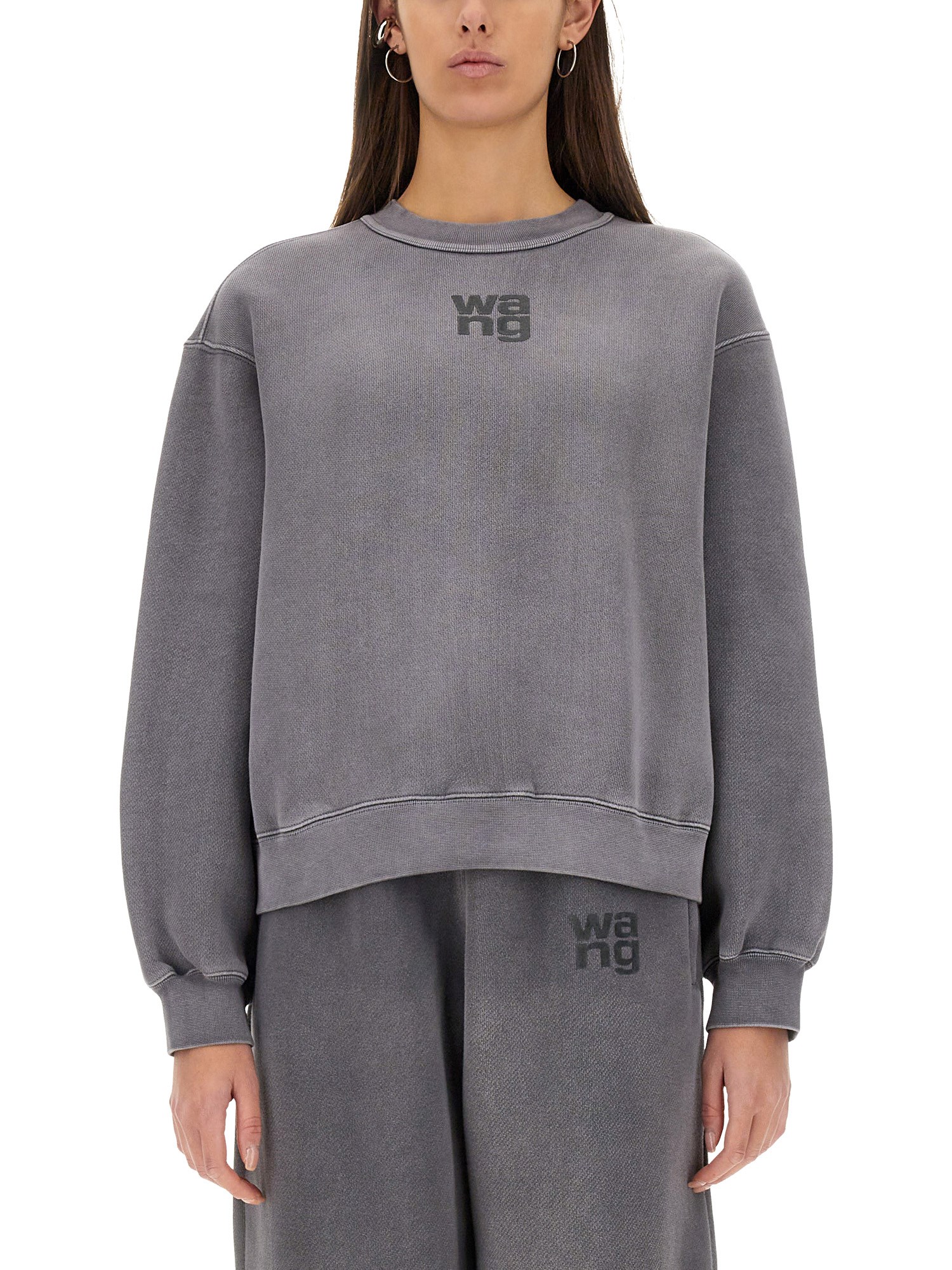 Alexander Wang T T By Alexander Wang Sweatshirts In Charcoal