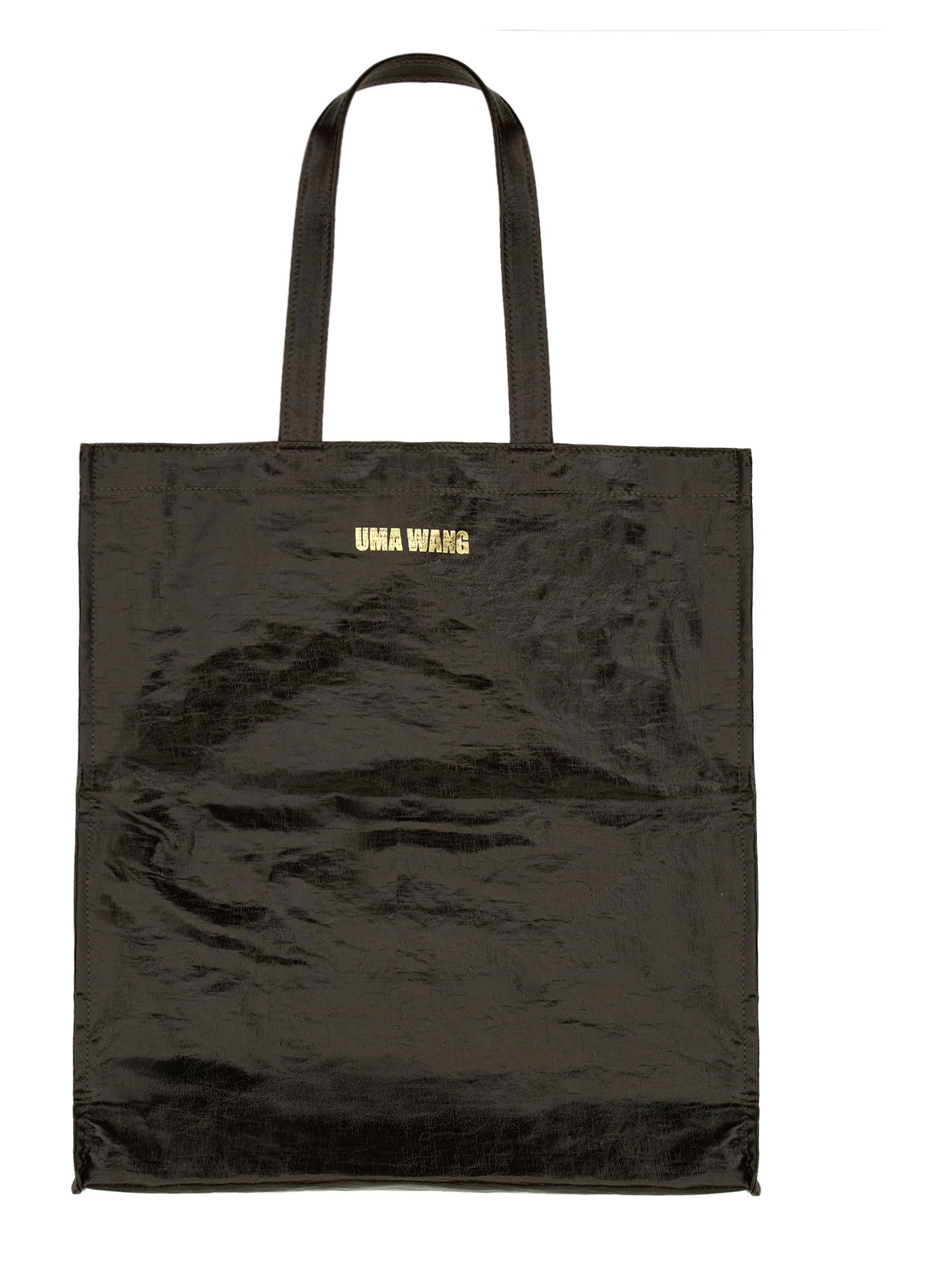 Uma Wang Black Tote Bag With Sturdy Handles In Brown