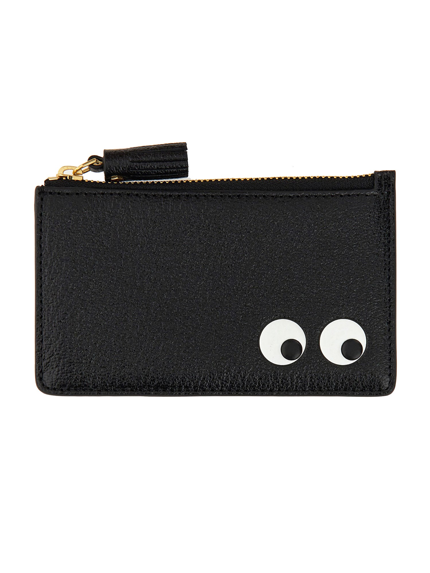 Anya Hindmarch Women Black Leather Eyes Card Holder In Black