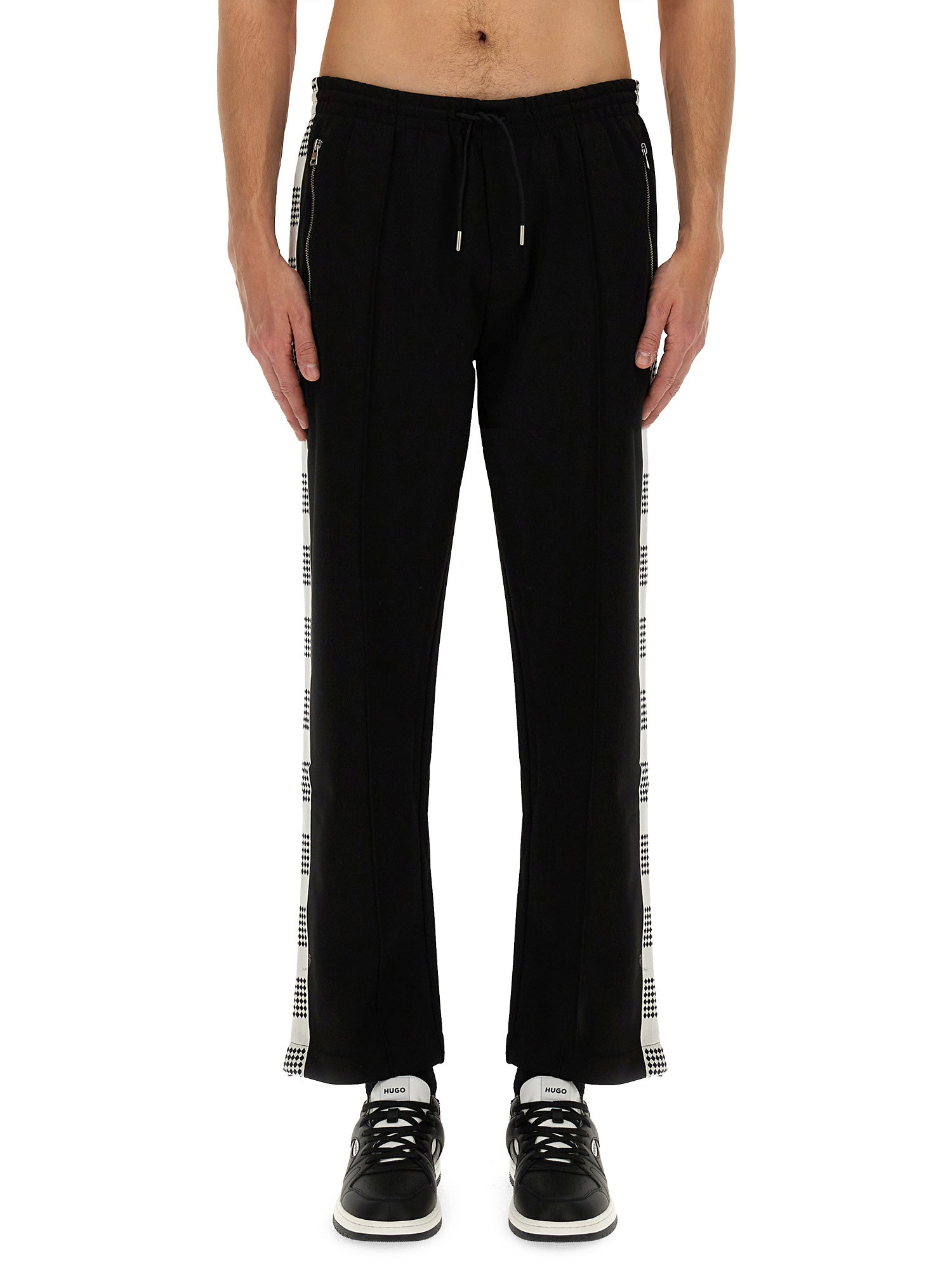 Hugo Boss Tape-detail Track Pants In Black