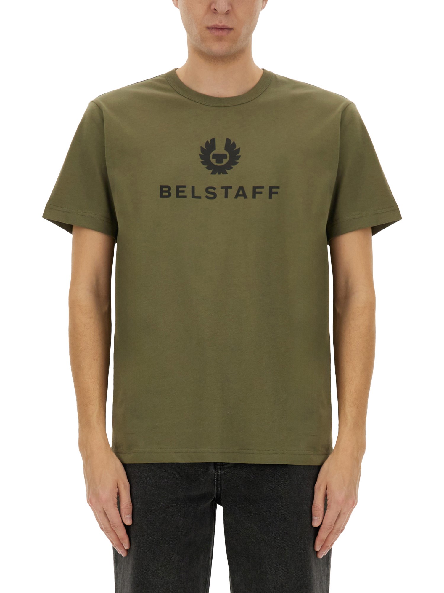 Belstaff T-shirt With Logo In Military Green
