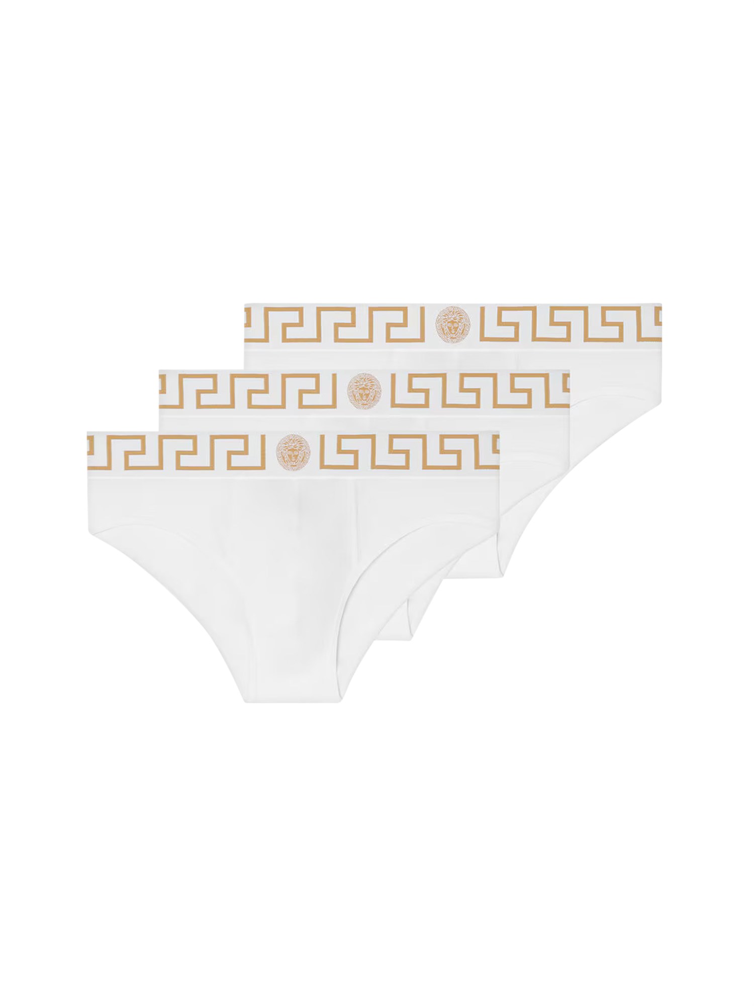 Versace Pack Of 3 Stretch Cotton Briefs In White