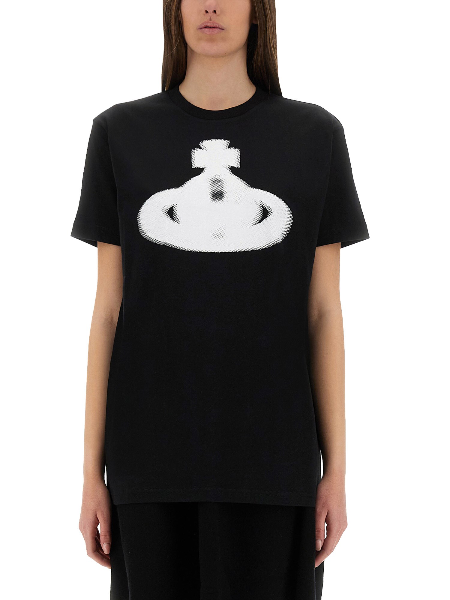 Shop Vivienne Westwood "halftone Orb" T-shirt In Black