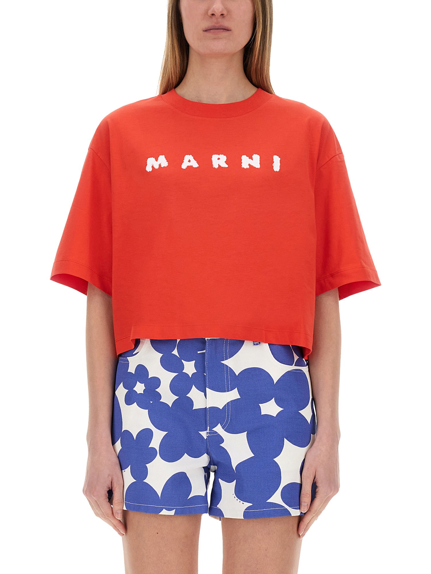 MARNI JERSEY T-SHIRT WITH LOGO 