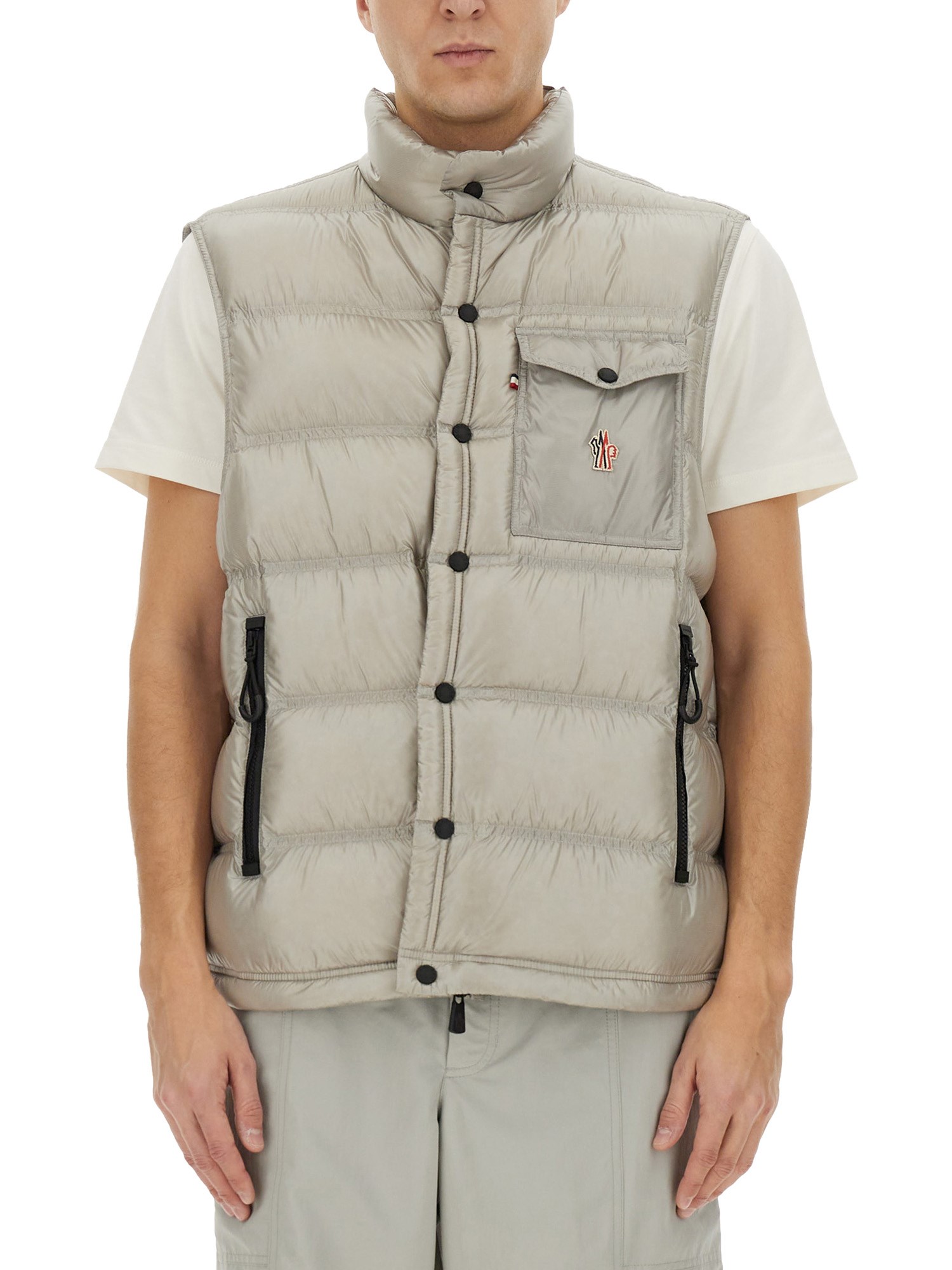 Moncler Drawstring Adjustable Padded Bodywarmer In Neutral