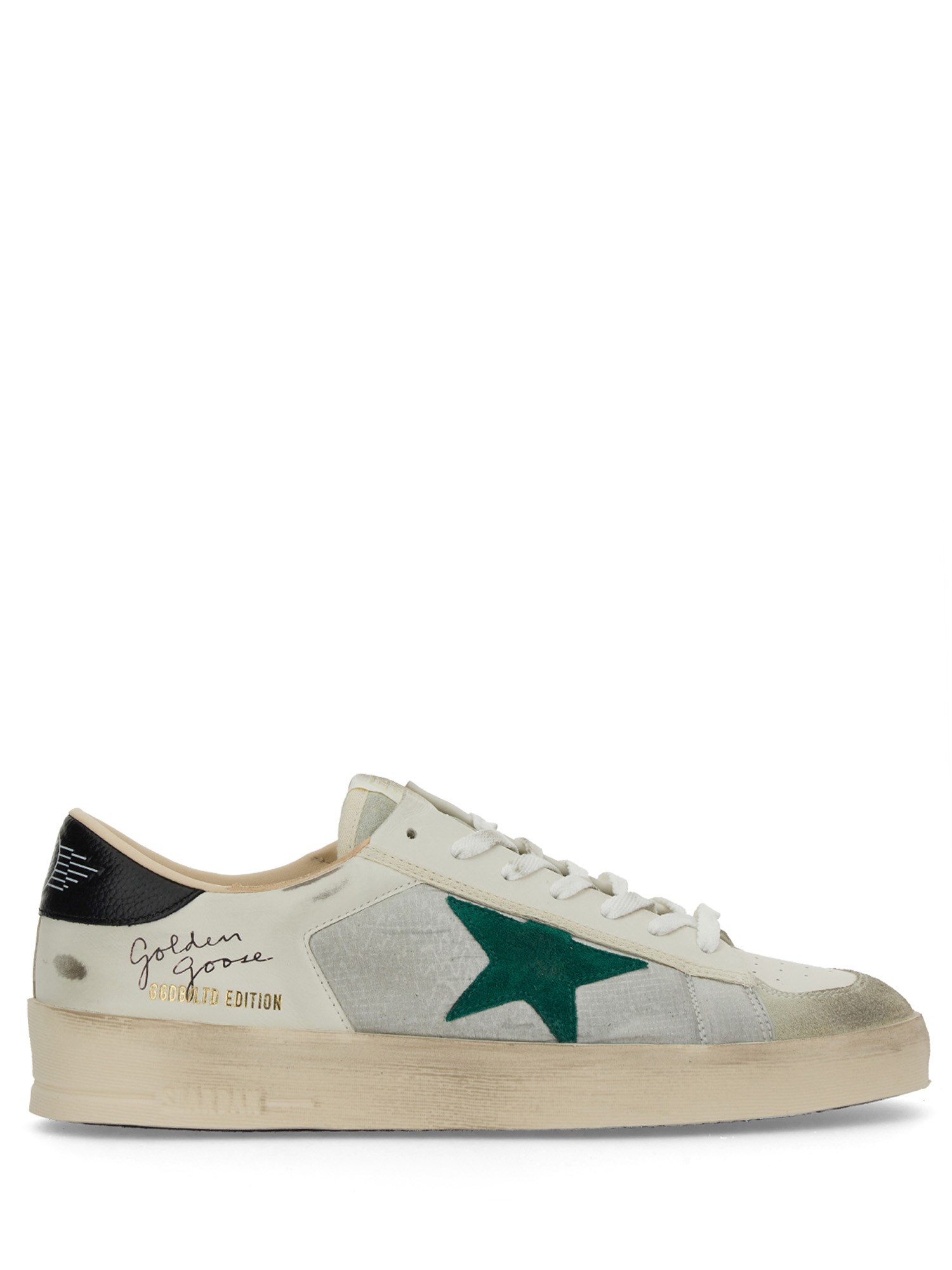 Golden Goose Stardan Leather Sneakers In White