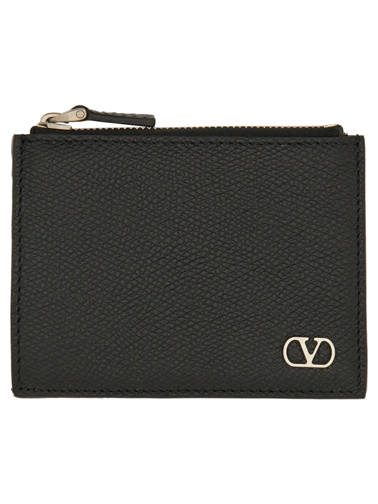 Valentino Vlogo Signature Card Holder In Black