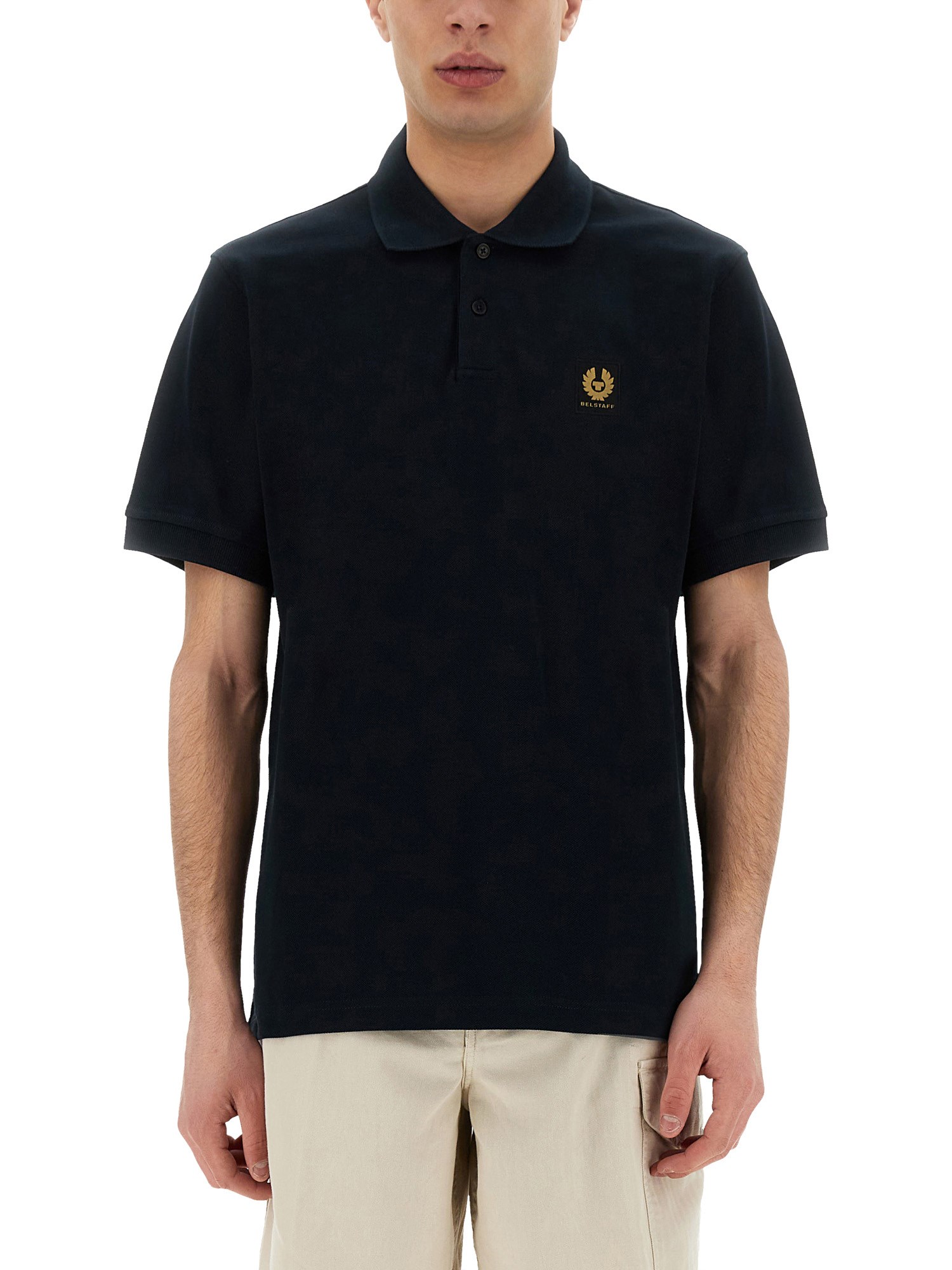 Belstaff Polo With Logo In Blue