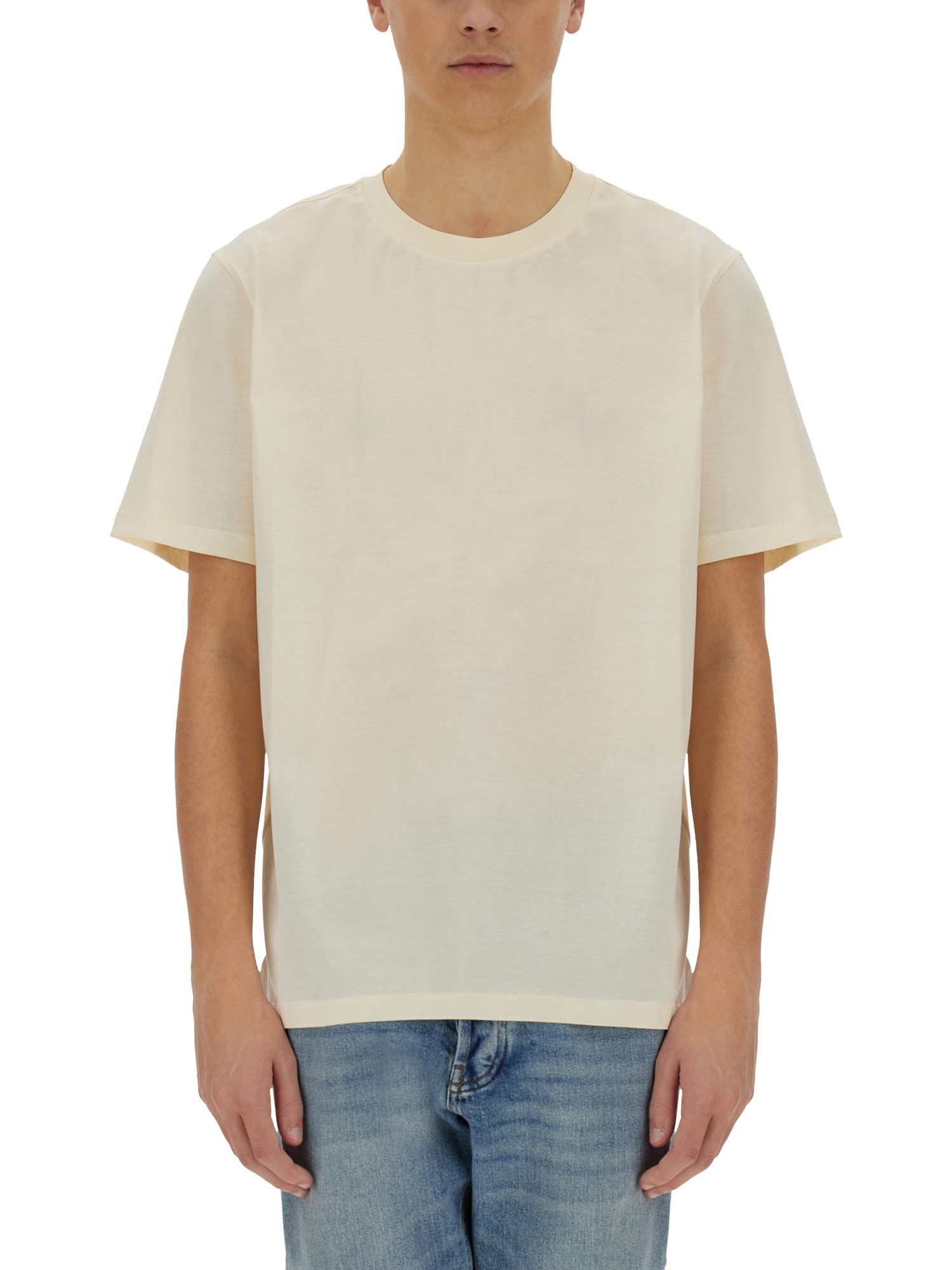 Paul Smith Relaxed-fit Cotton T-shirt With Round Neckline In Ivory
