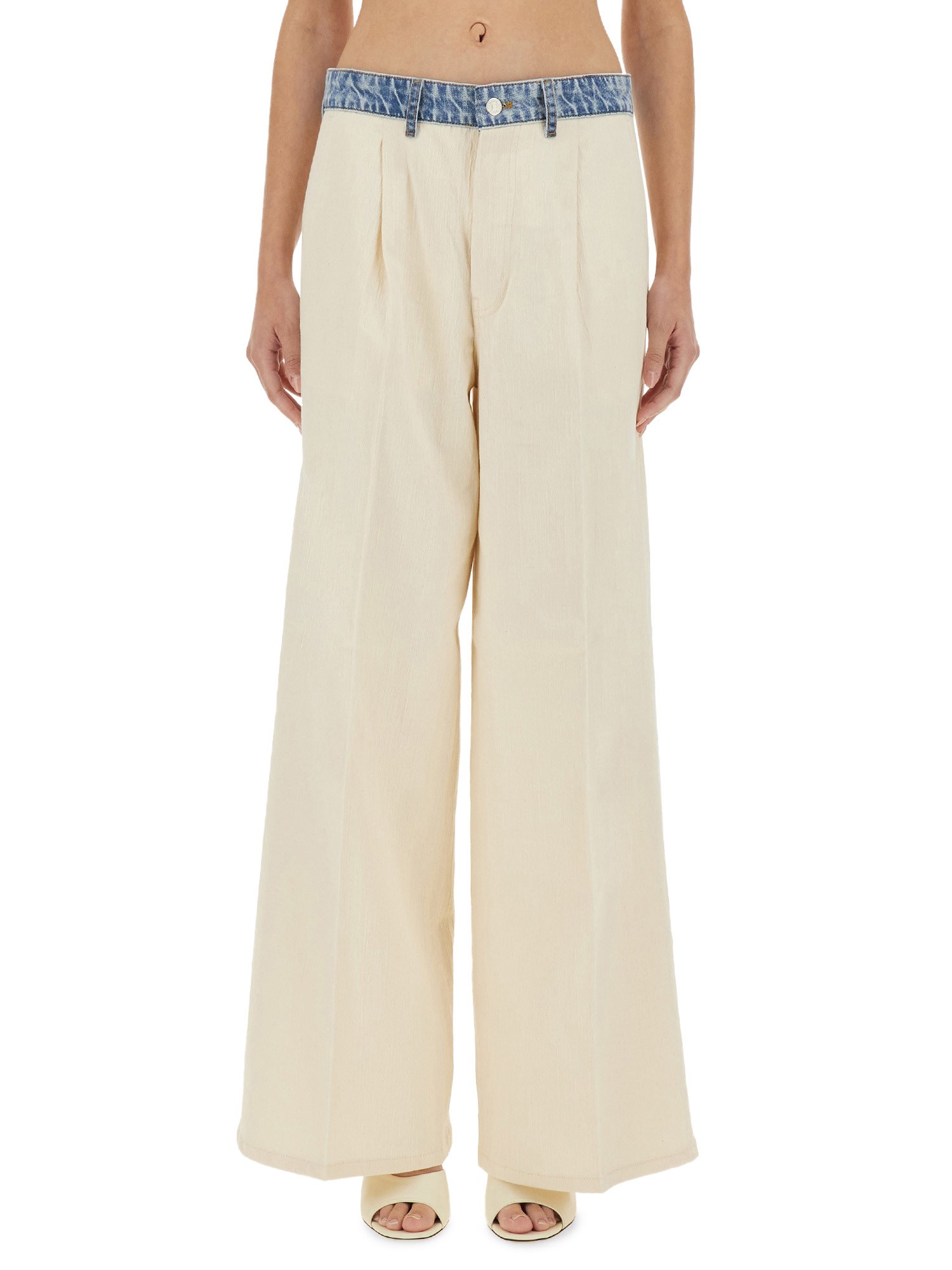 Moschino Jeans Pants "urban" In Ivory