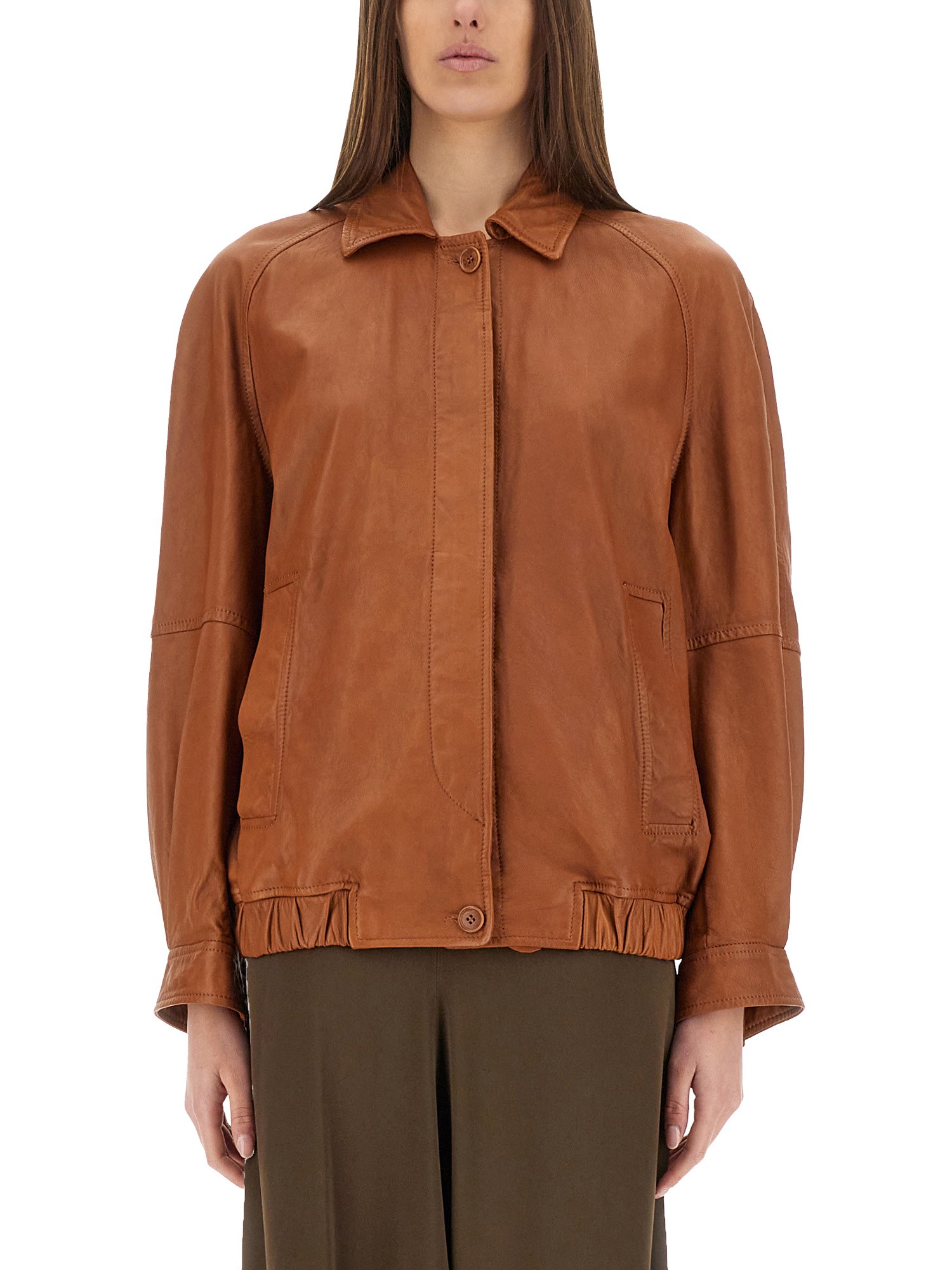 Salvatore Santoro Leather Jacket In Buff