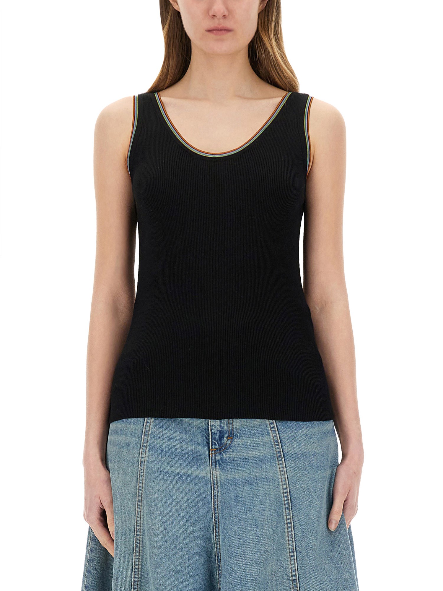 Paul Smith Cotton Tank Top In Black