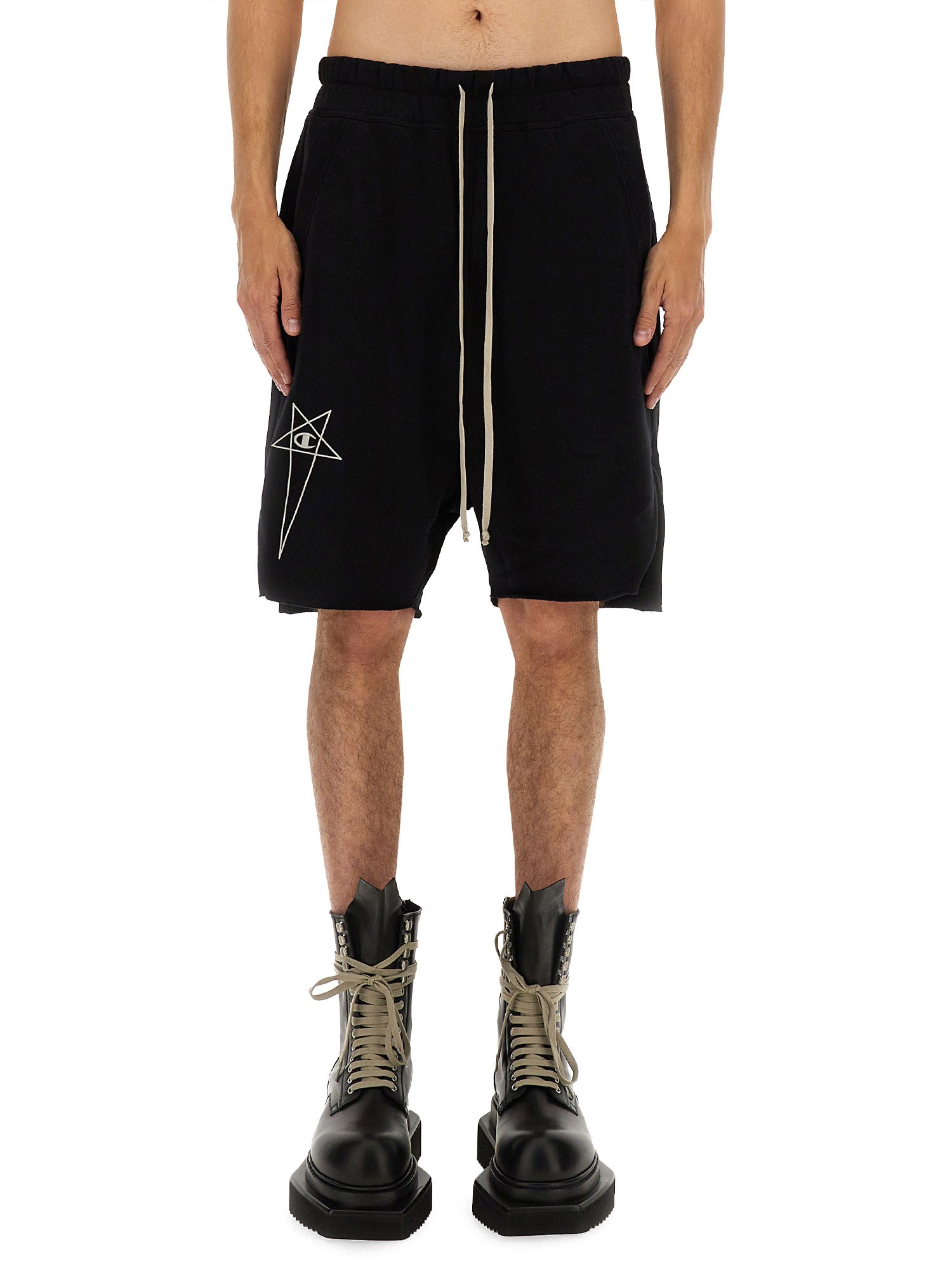Champion X Rick Owens Short Pods Beveled With Distinctive Star Graphic