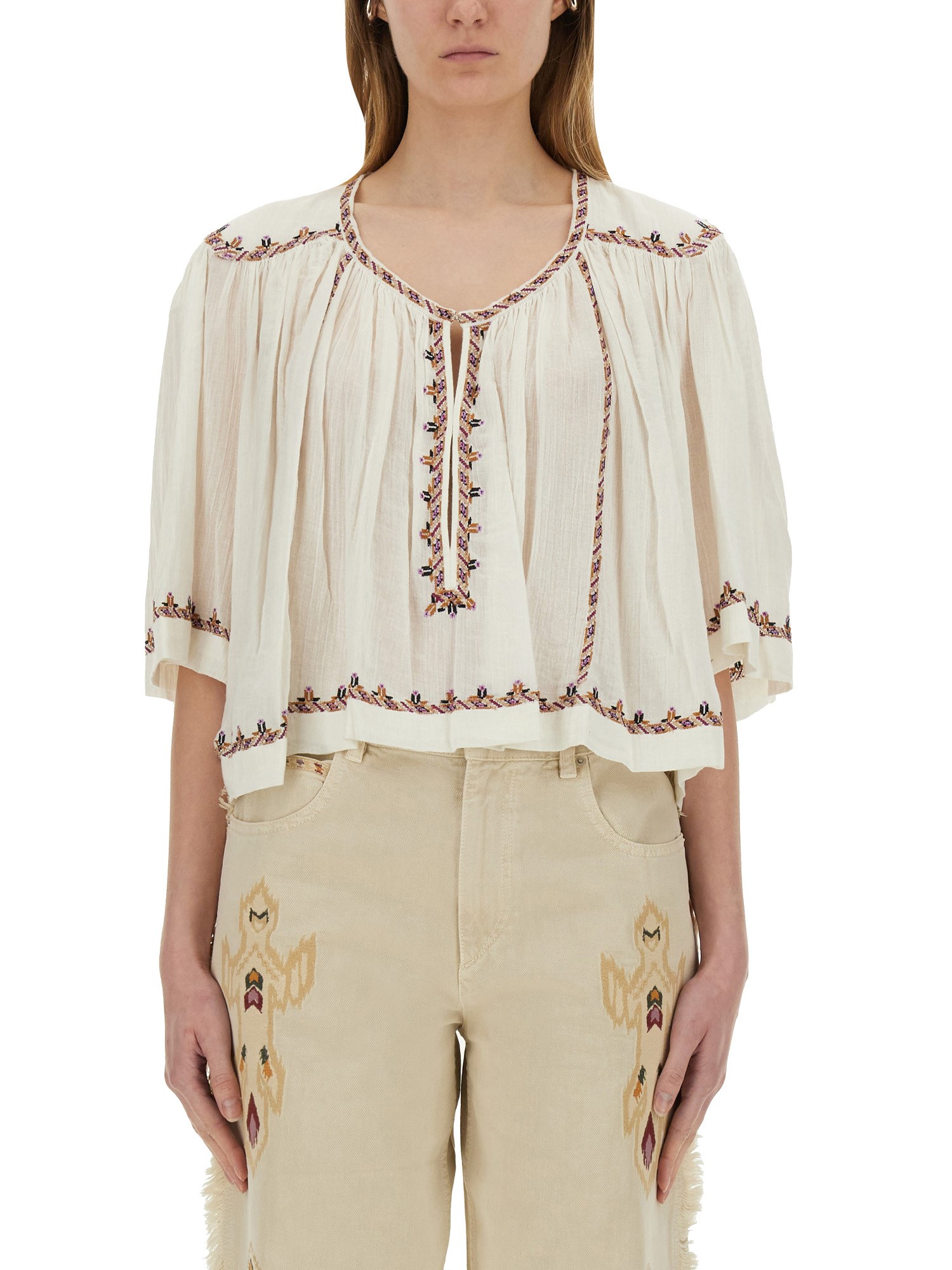 Shop Isabel Marant Étoile Top "felicity" In Powder