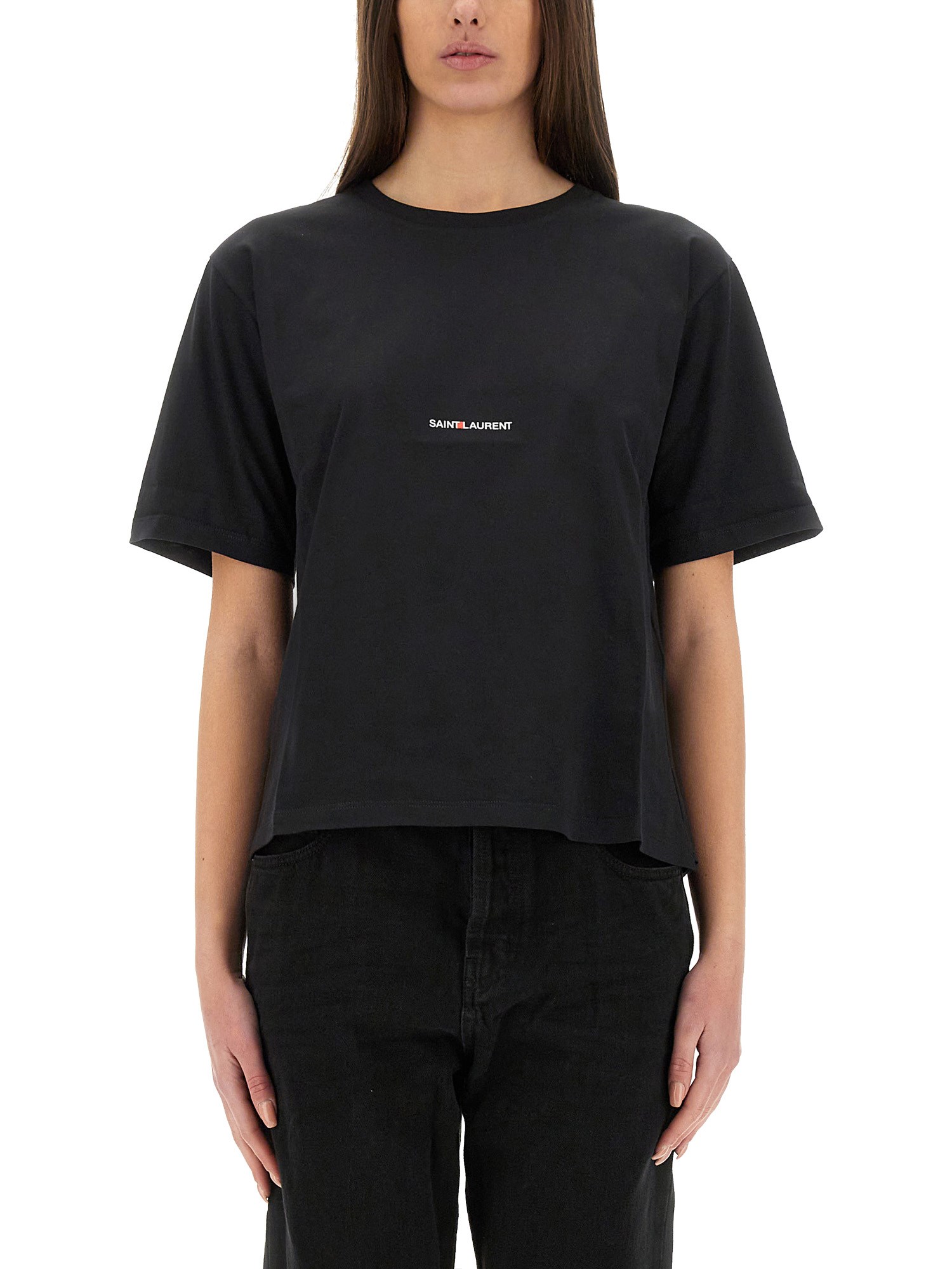 Saint Laurent Boyfriend Fit T-shirt In Black