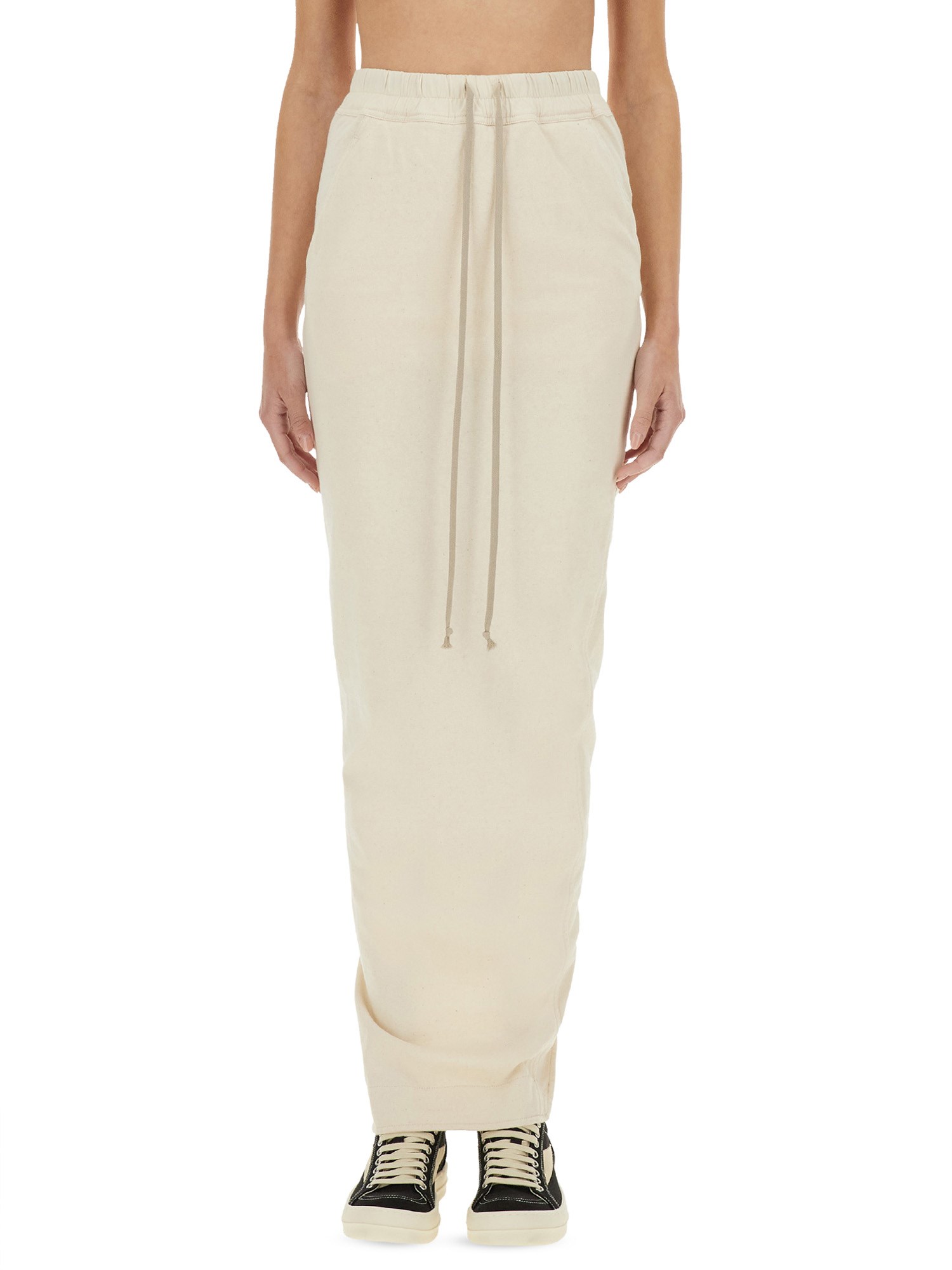 Rick Owens Drkshdw "pillar" Maxi Skirt In Ivory