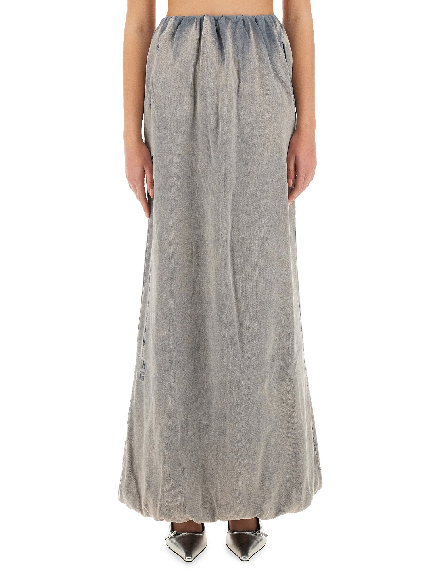 Shop Diesel "o-reira" Maxi Skirt In Grey