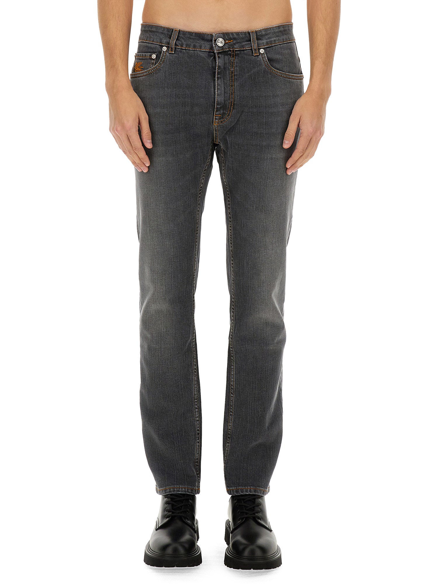 Etro Belt-loop Jeans In Denim