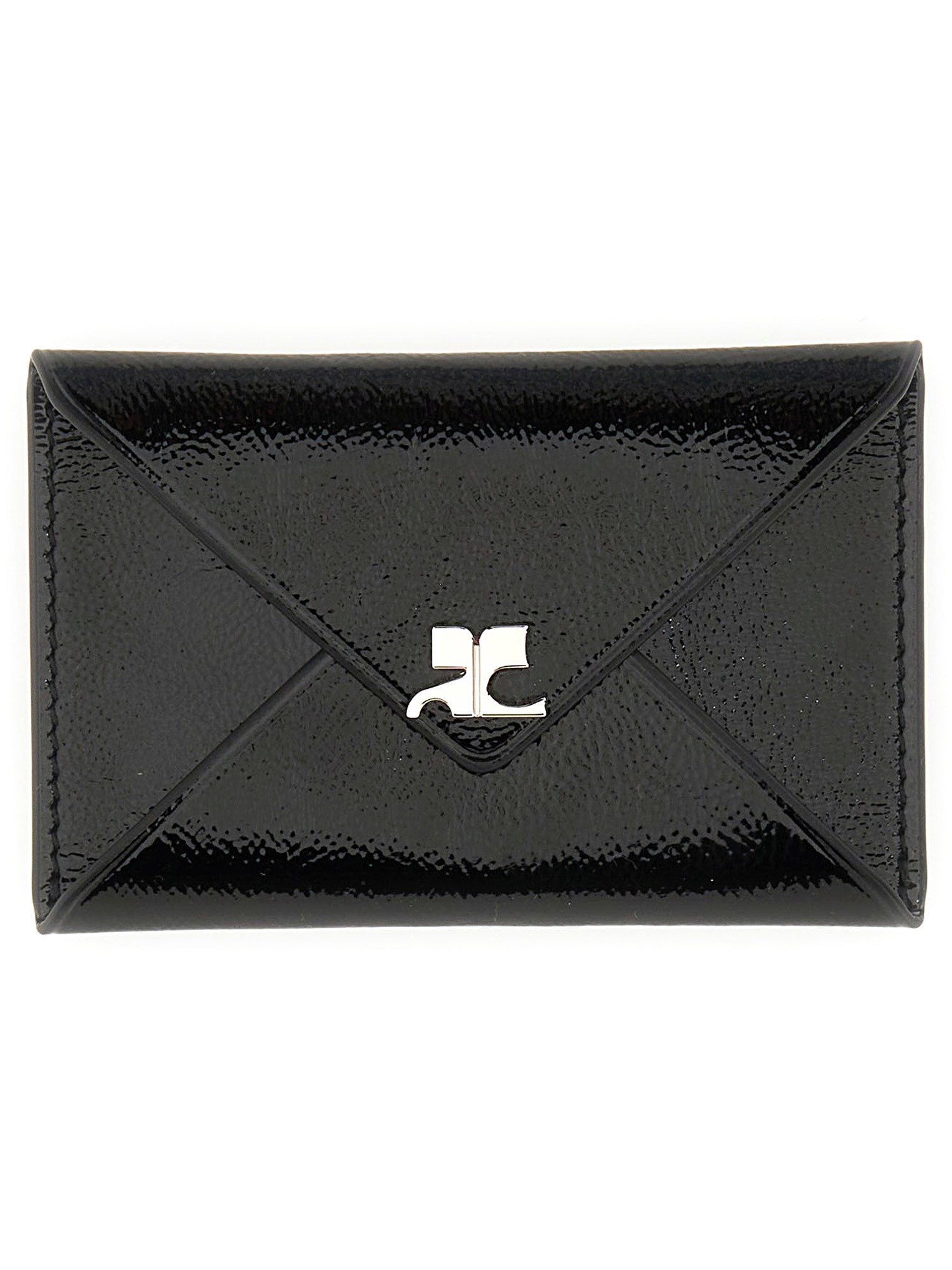 Shop Courrèges Card Holder With Logo In Black