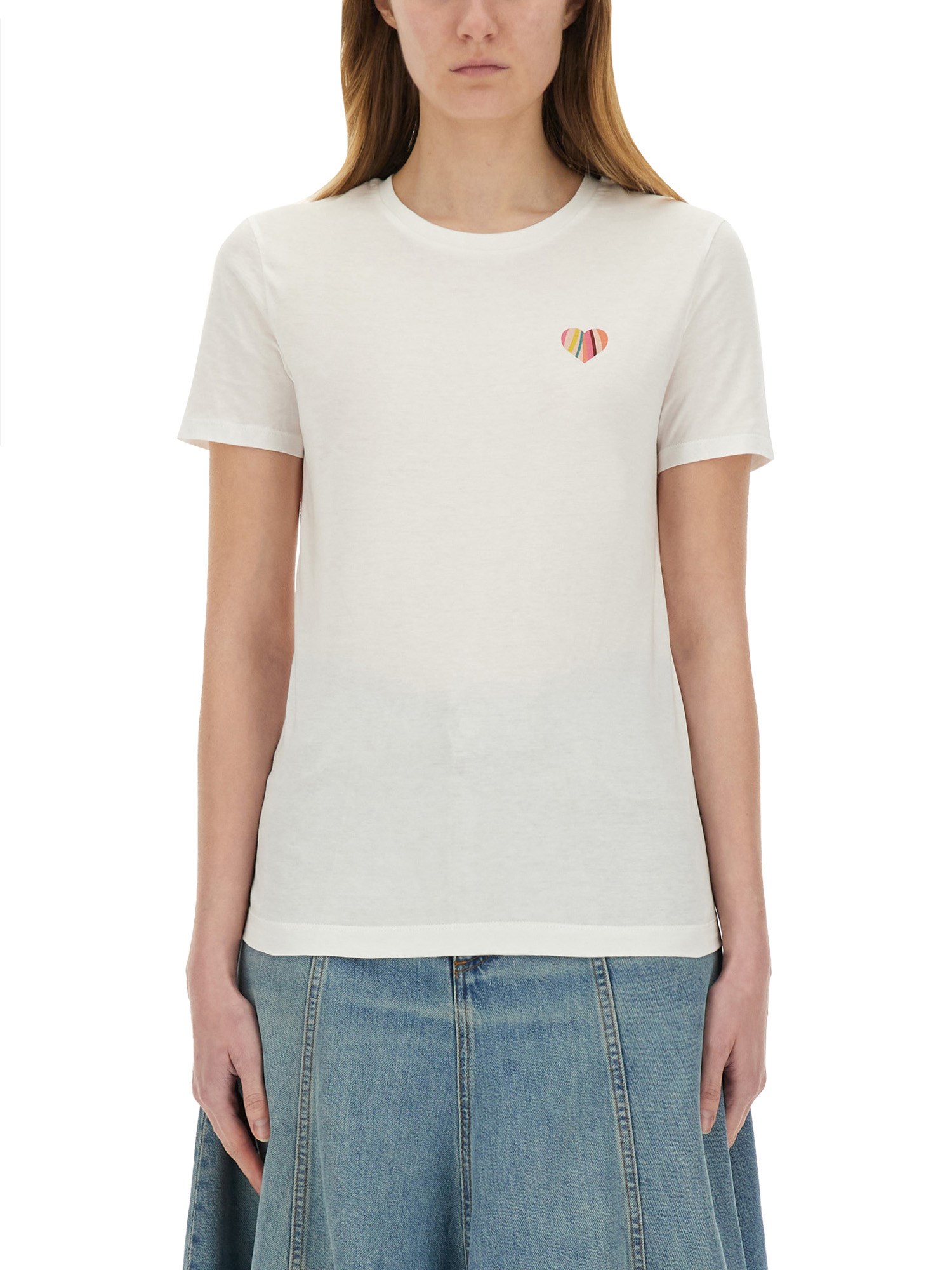 Ps By Paul Smith Ps Paul Smith Swirl Heart T In White