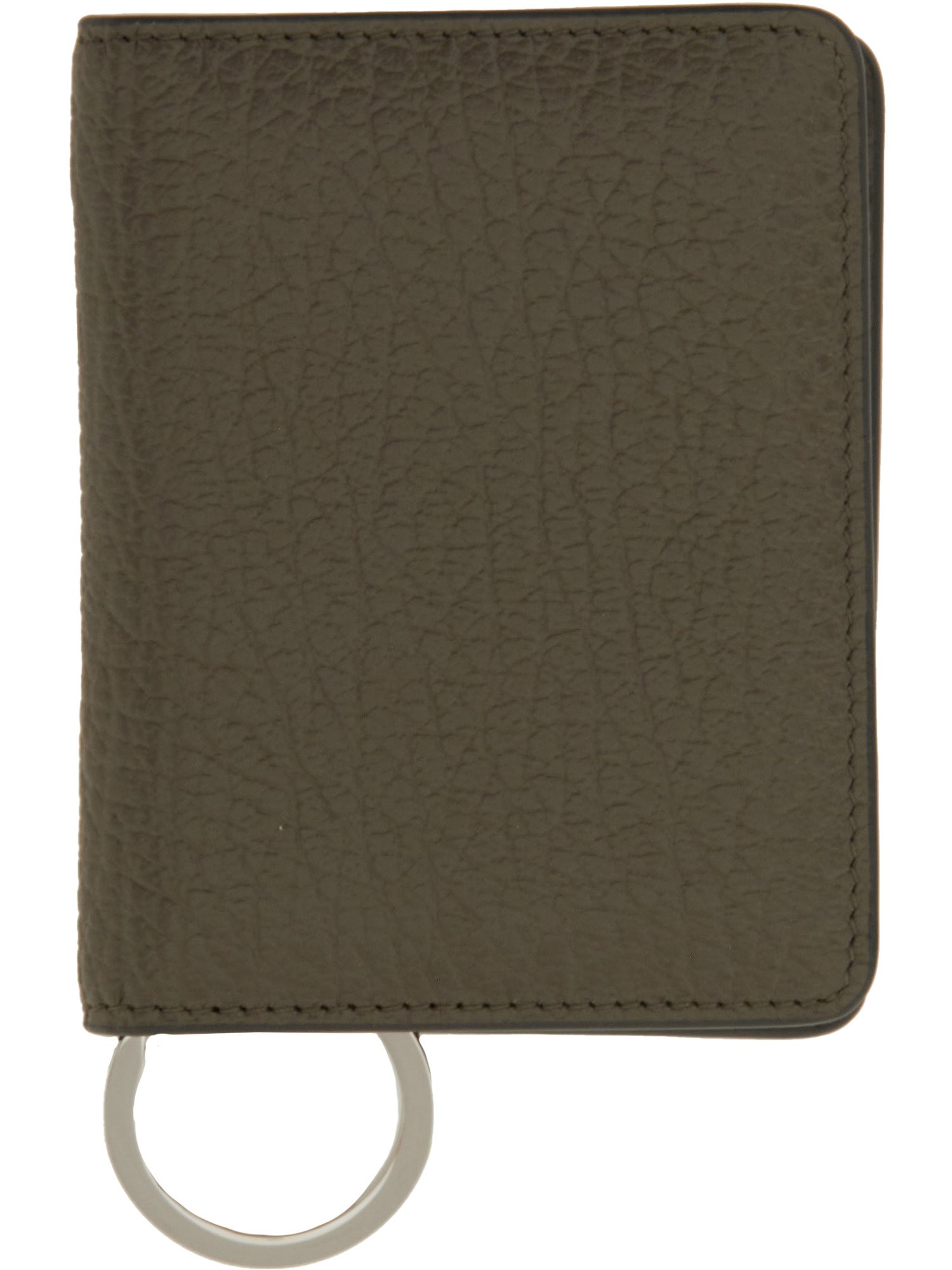 Maison Margiela Bifold Wallet With Key Ring In Black