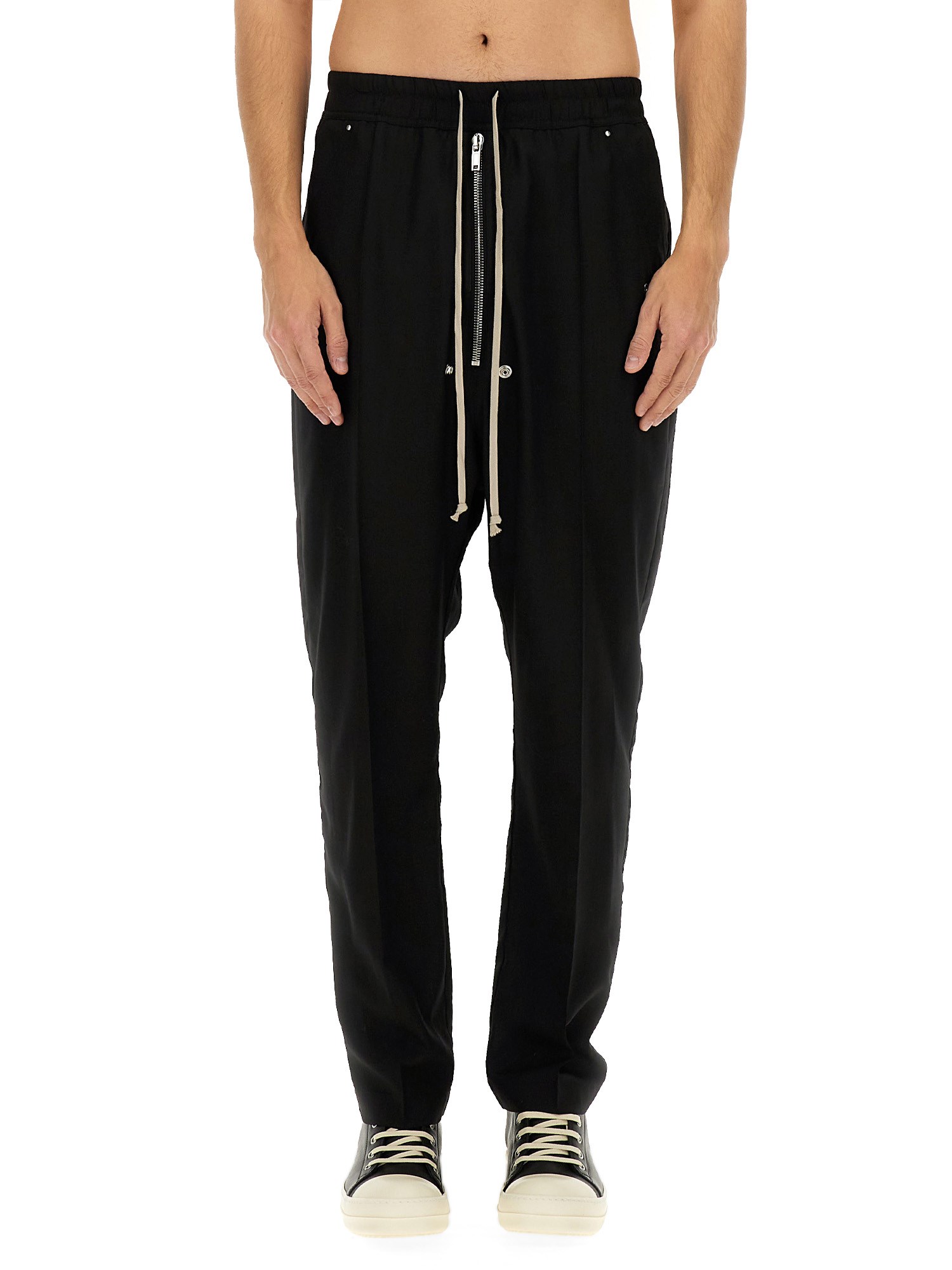 Rick Owens Wide Bela Cotton Pants In Black