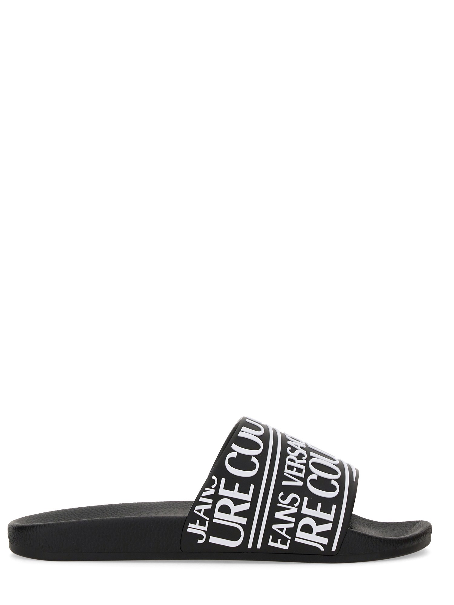 Versace Jeans Couture Sandal With Logo In Black