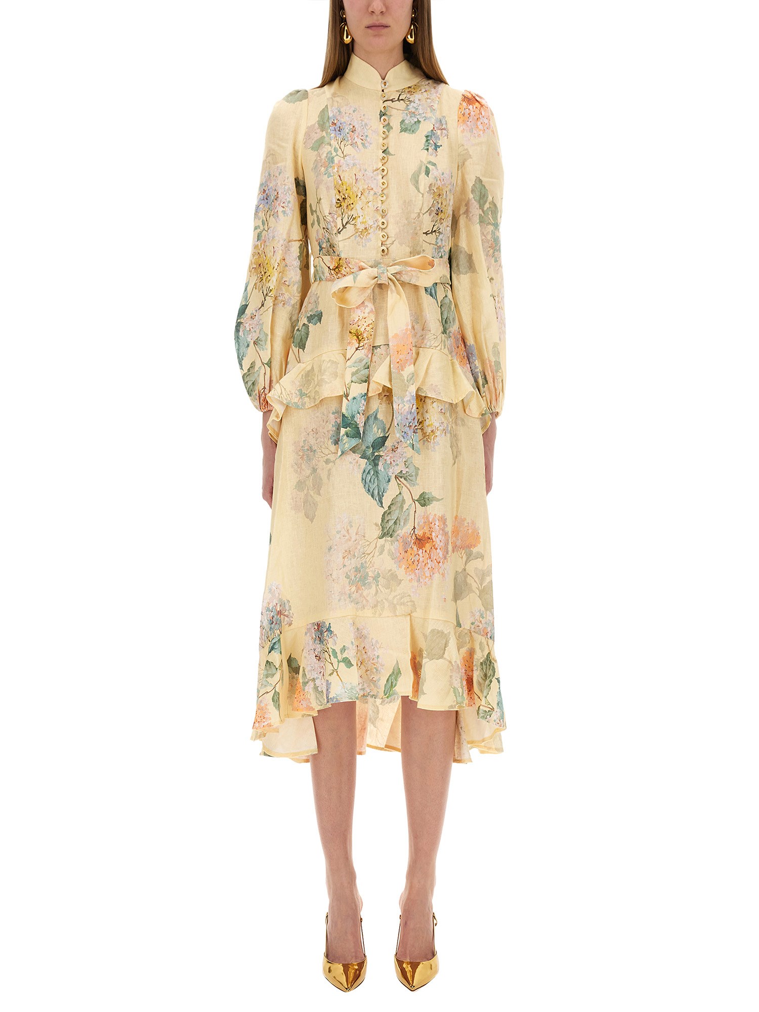 Zimmermann Illuminate Peplum Midi Dress