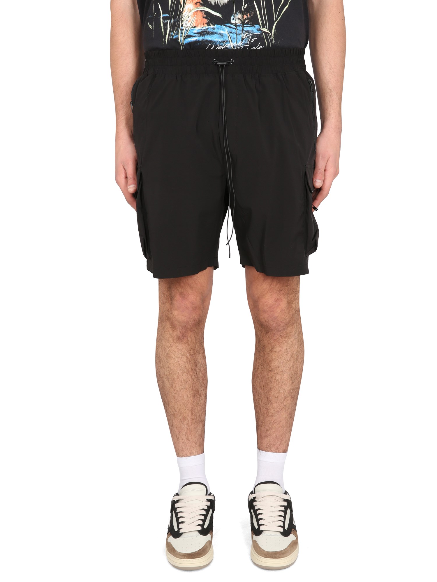 Represent Above-knee Length Cargo Shorts In Black