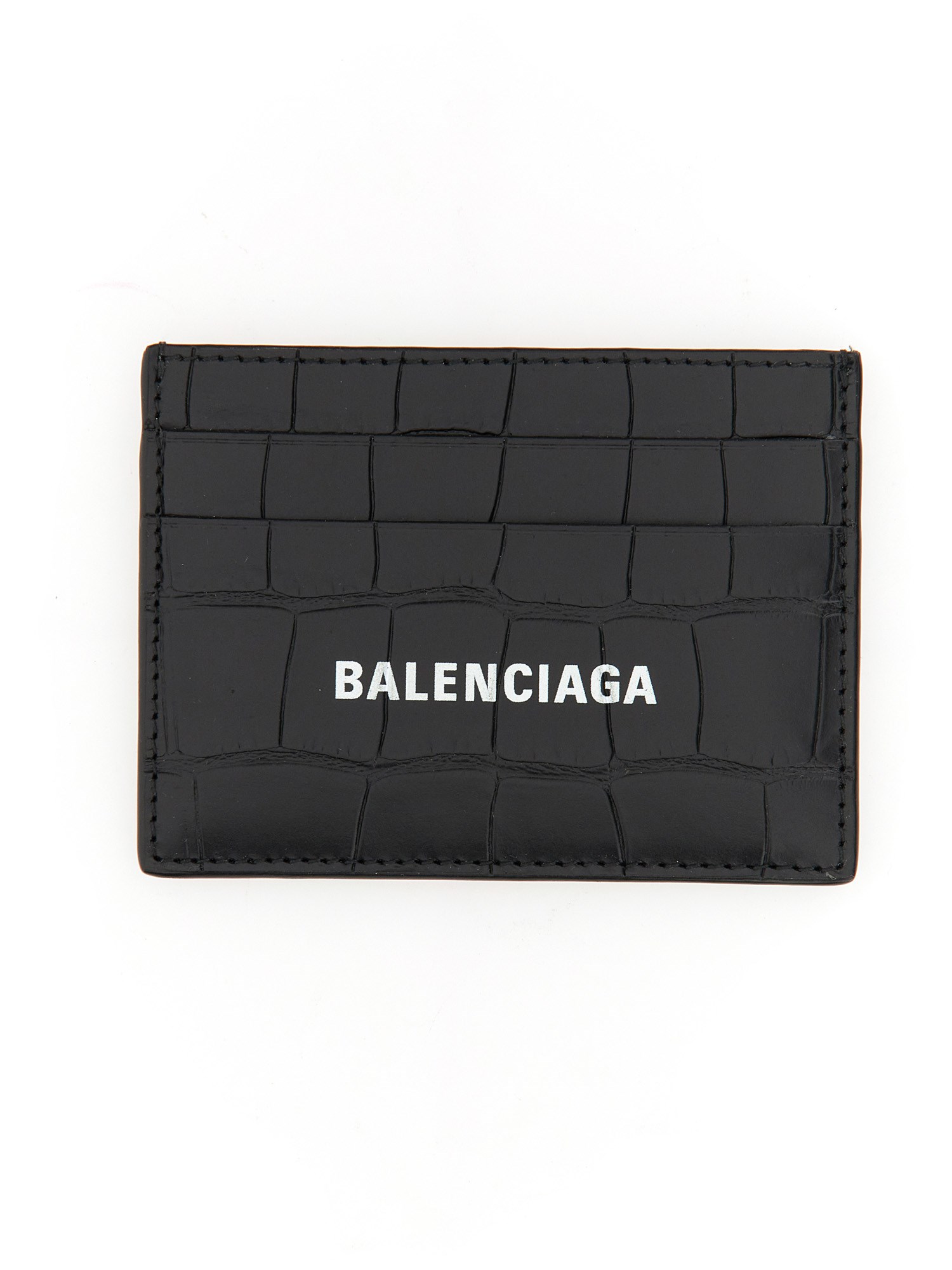 Balenciaga Cash Logo Cardholder In Black