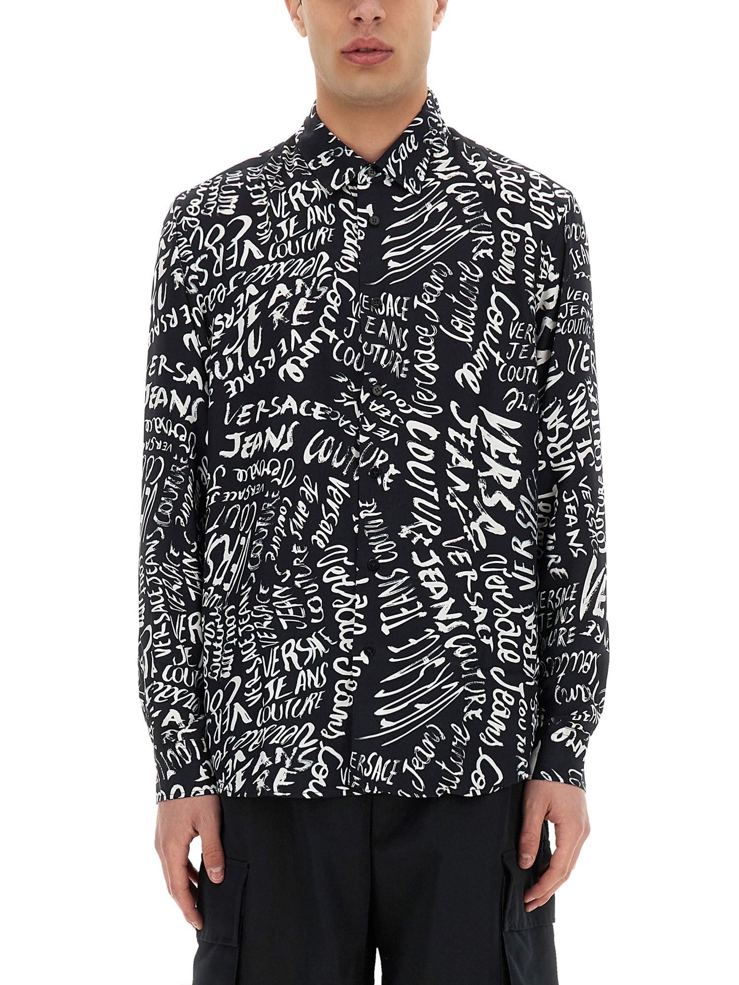 VERSACE JEANS COUTURE LOGOMANIA PRINT SHIRT 