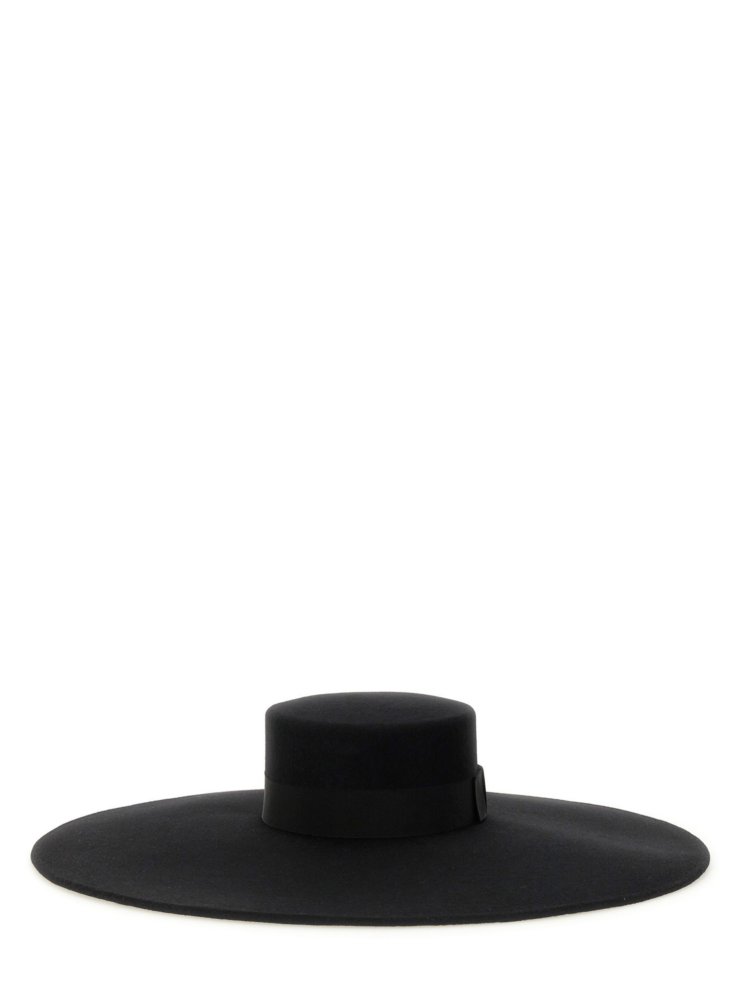 Nina Ricci Wide Brim Black Wool Felt Large Capeline In Black