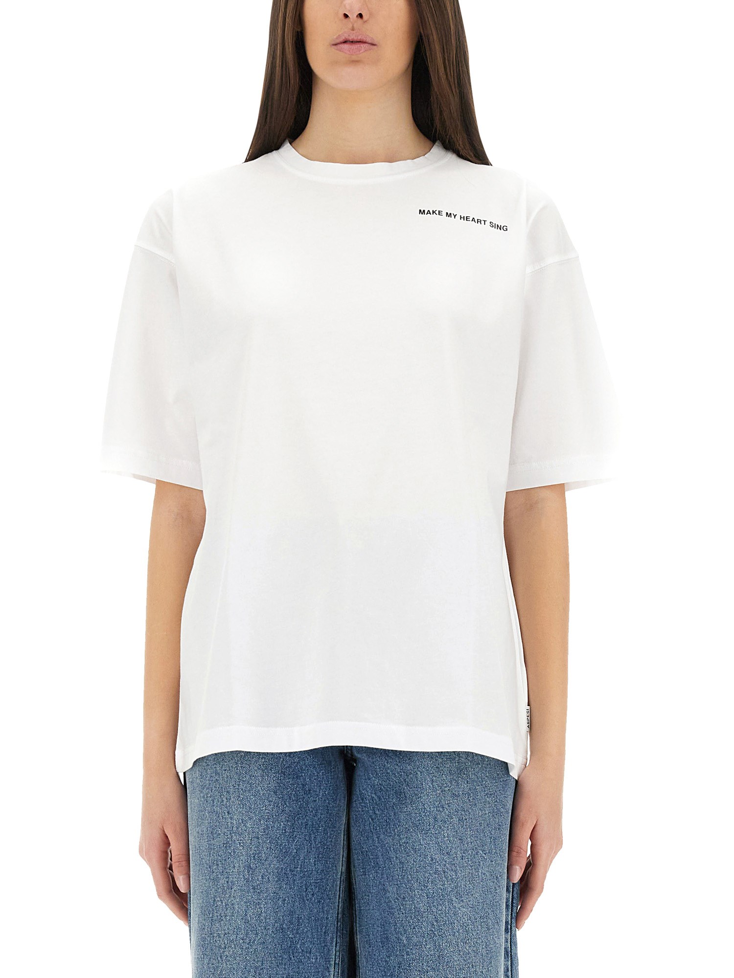 Aspesi Heart Sing T Shirt In White